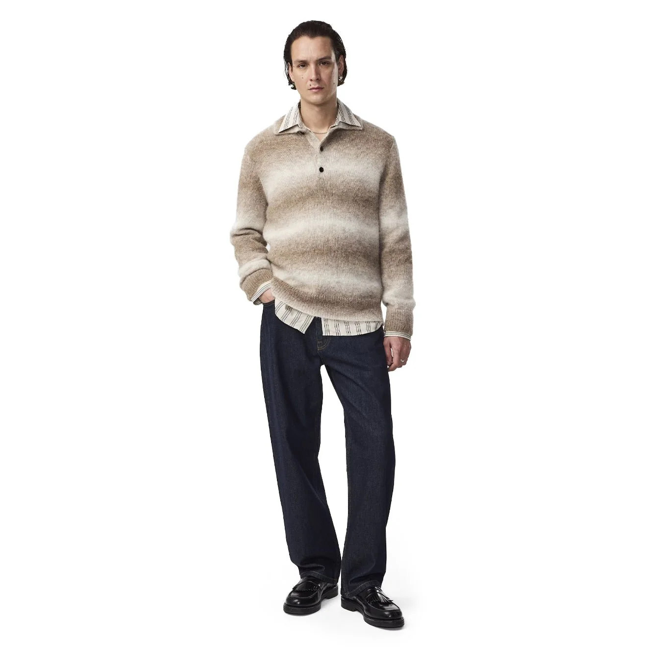 NN07 Alfie Polo Alpaca Blend Knit Light Camel - Image 2