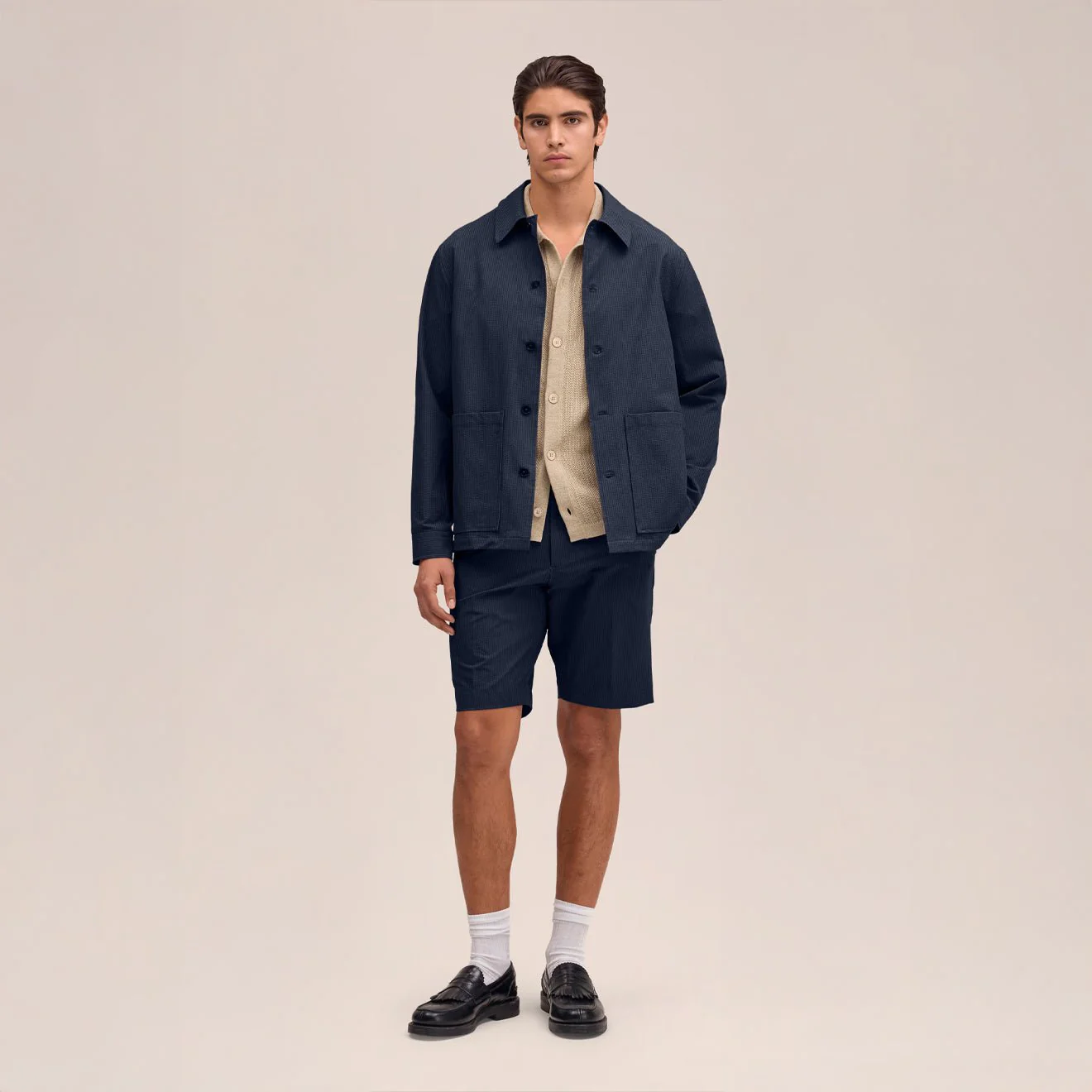 NN07 Blaze Overshirt Navy Blue - Image 3
