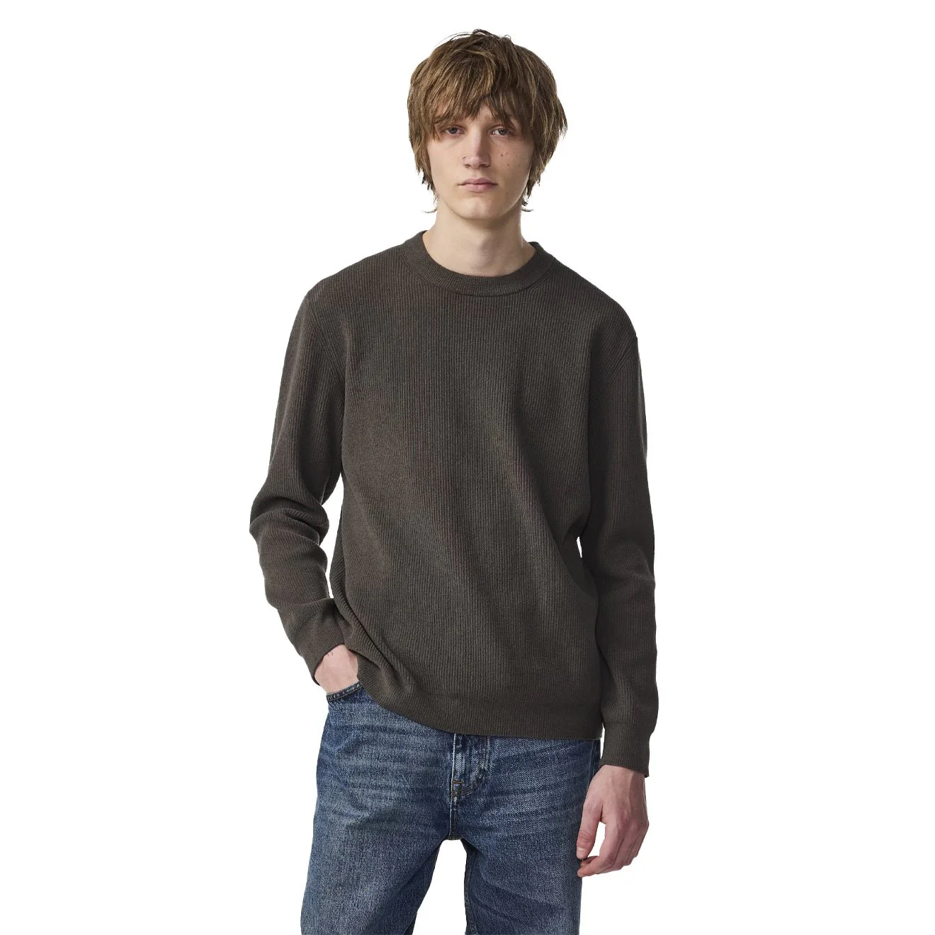 NN07 Danny Lightweight Knit Dark Army - Image 2
