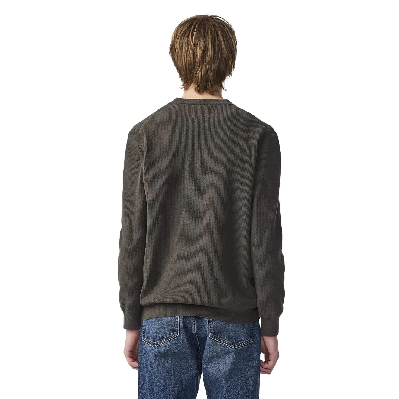 NN07 Danny Lightweight Knit Dark Army - Image 3