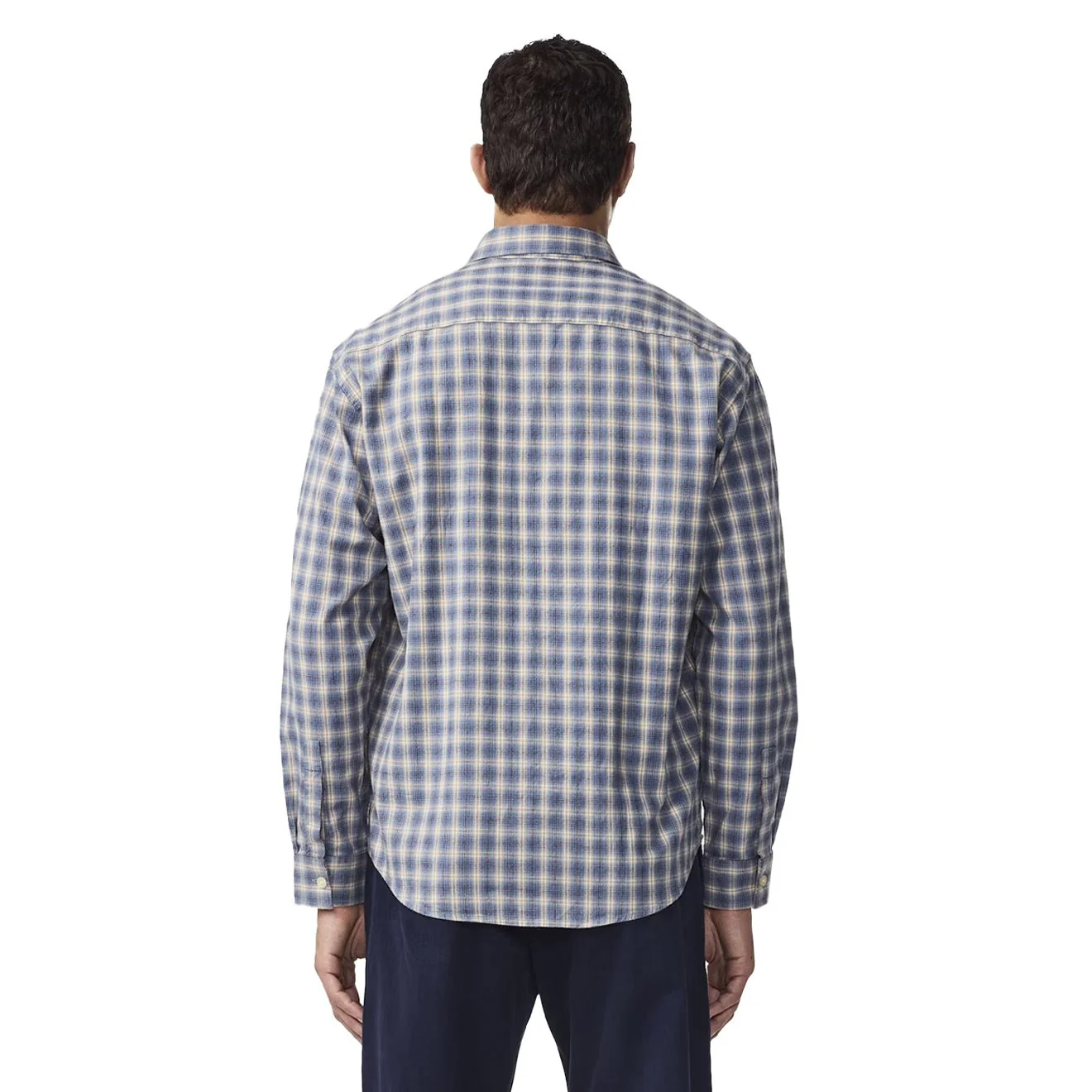 NN07 Deon Flannel Shirt Blue Check - Image 3