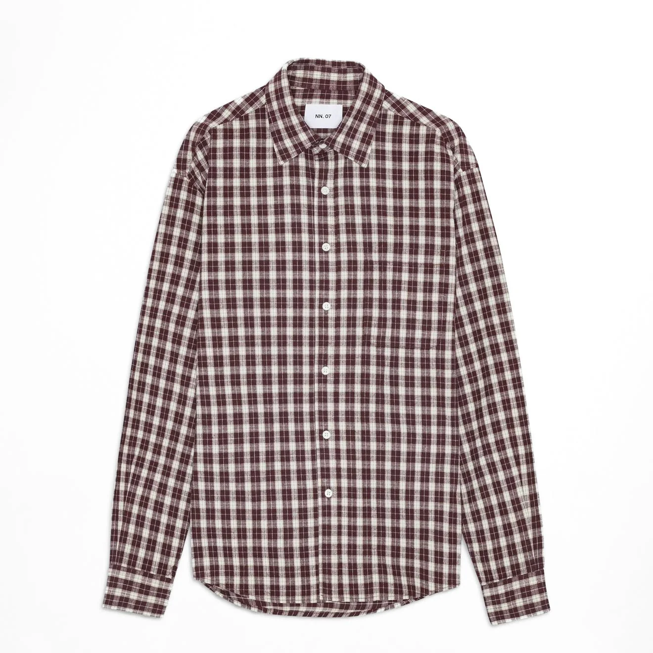 NN07 Deon Flannel Shirt Wine Check