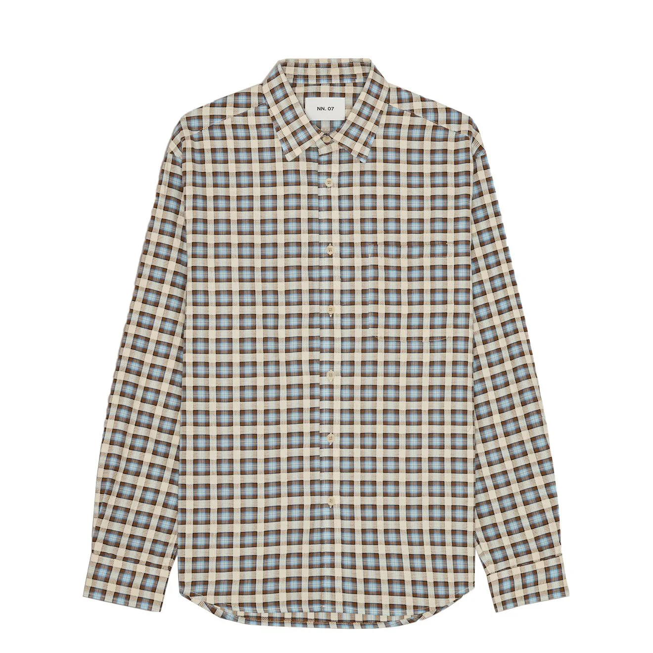 NN07 Deon Shirt Blue Check