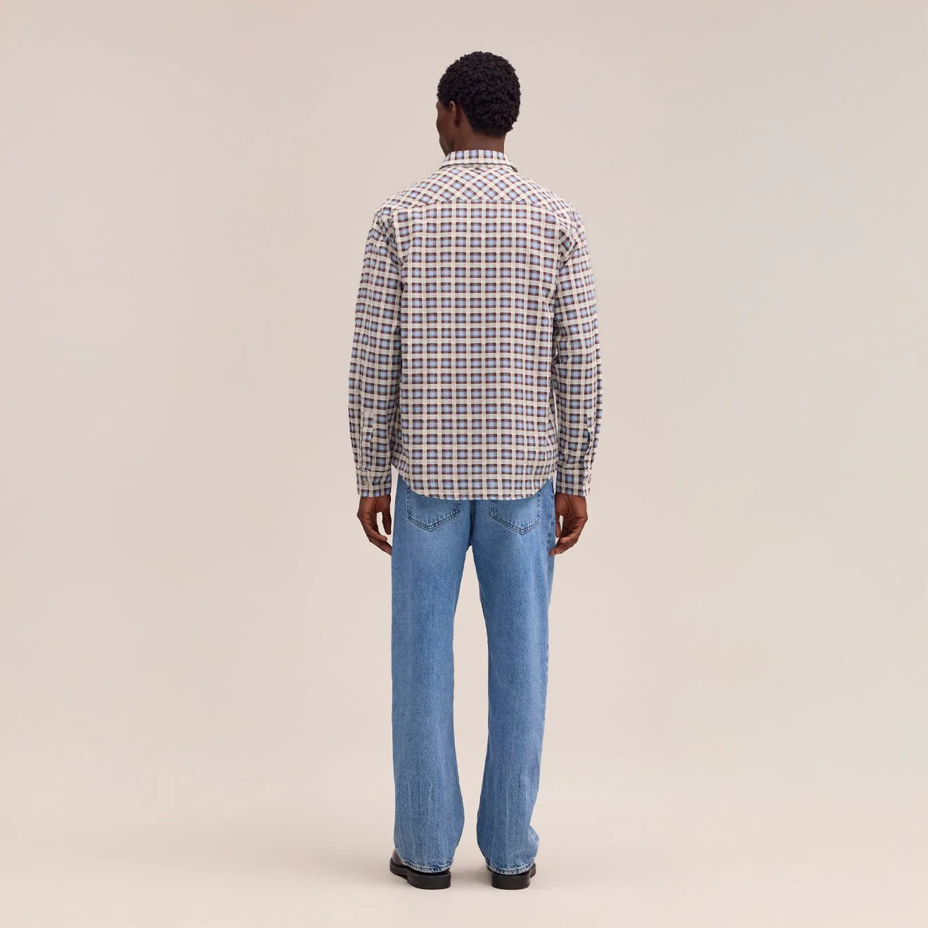 NN07 Deon Shirt Blue Check - Image 3