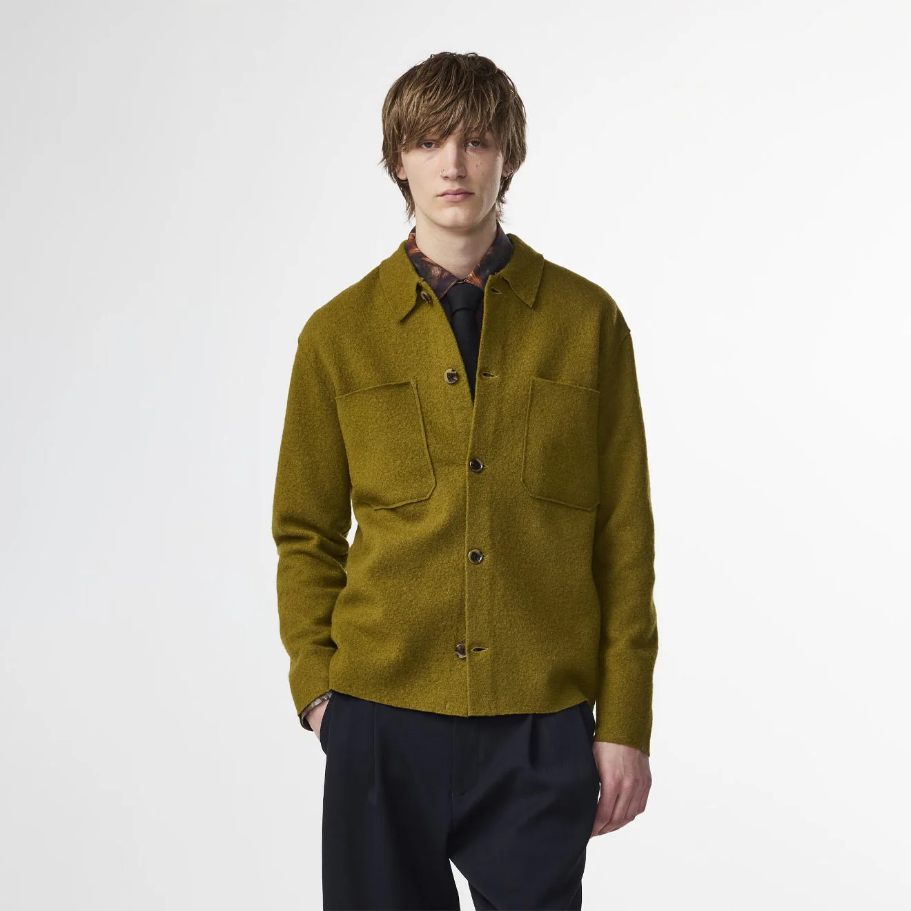 NN07 Jonas Boiled Wool Overshirt Firene - Image 2