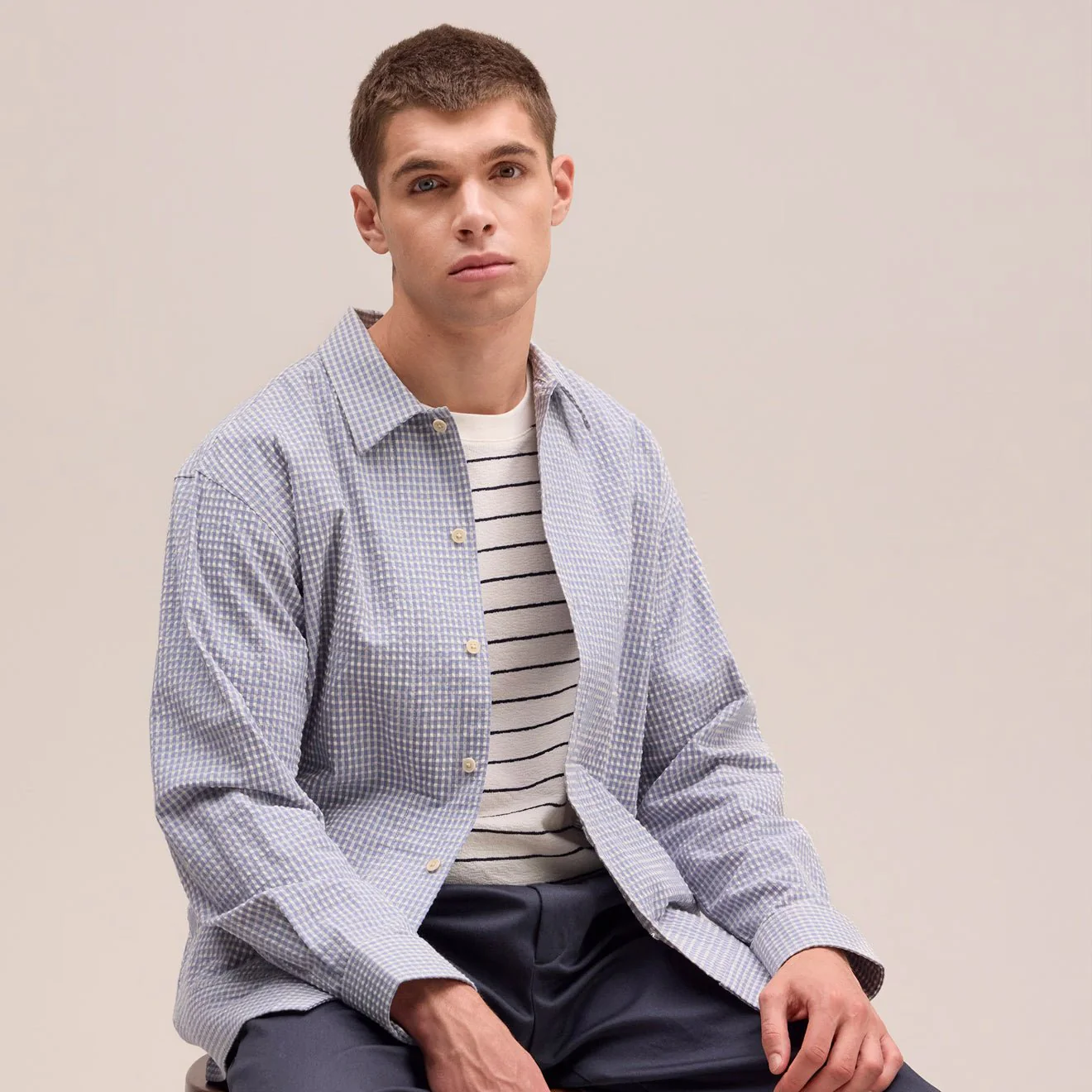 NN07 Reed Overshirt Stone Blue - Image 5