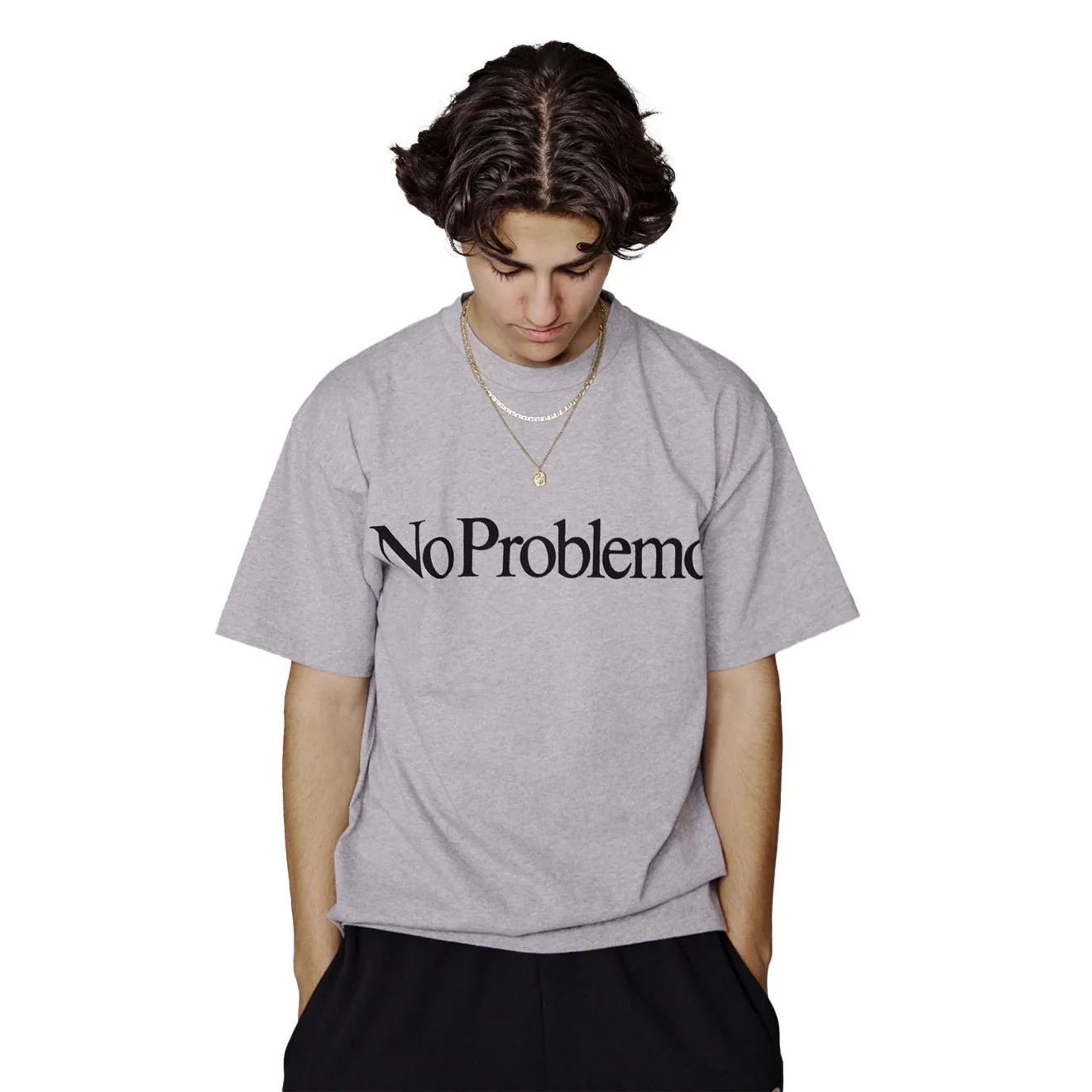 No Problemo S/S Tee Grey Marl - Image 2