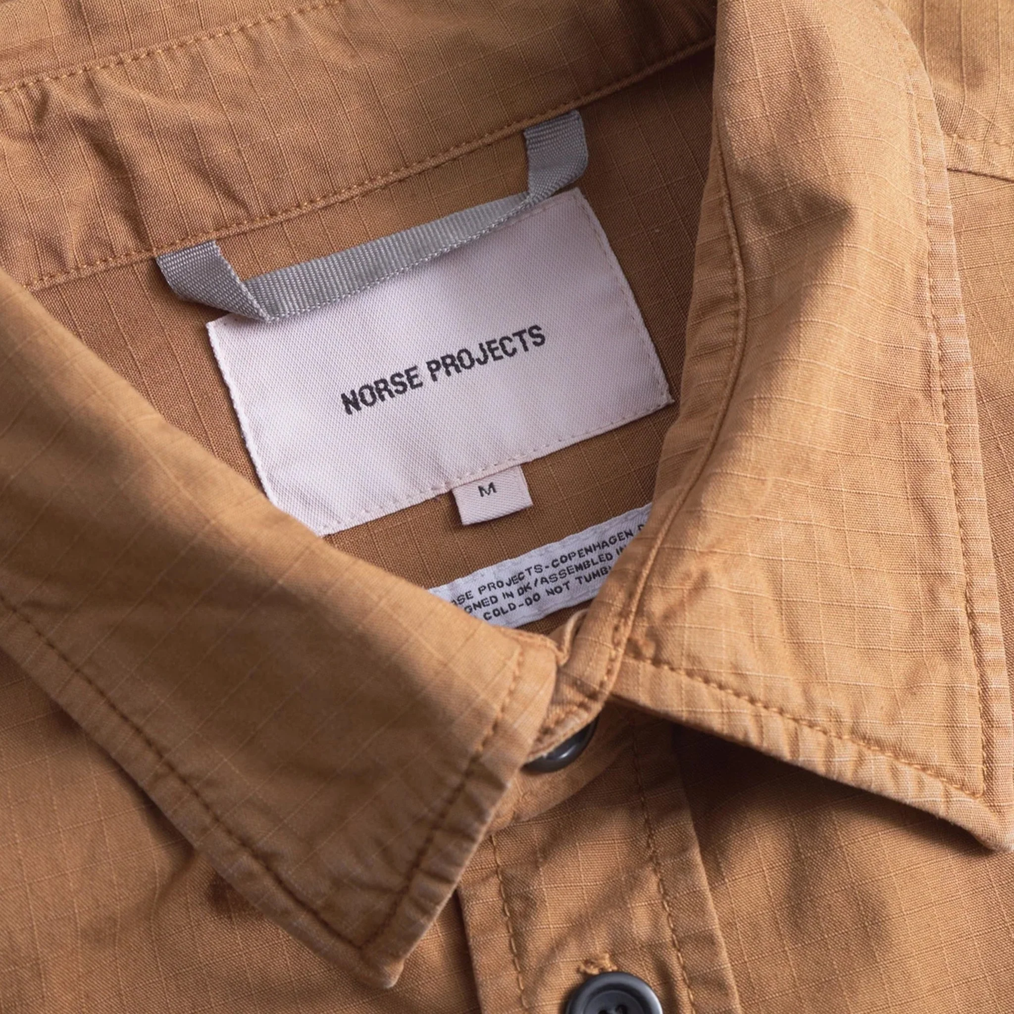 Norse Projects Algot Cotton Ripstop Relaxed Shirt Duck - Image 3