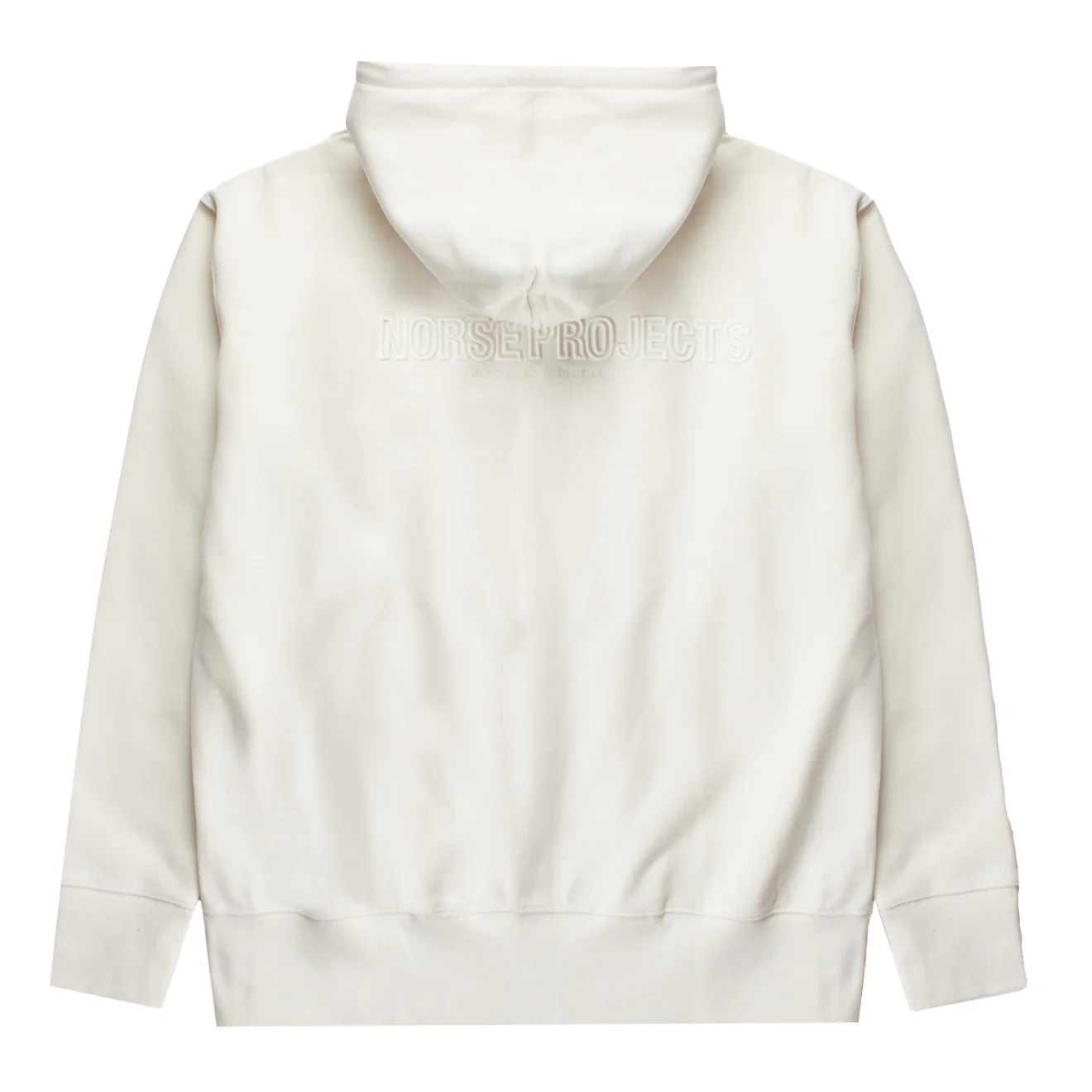 Norse Projects Arne Relaxed Organic Brushed Fleece N Logo Hoodie Ecru - Image 2
