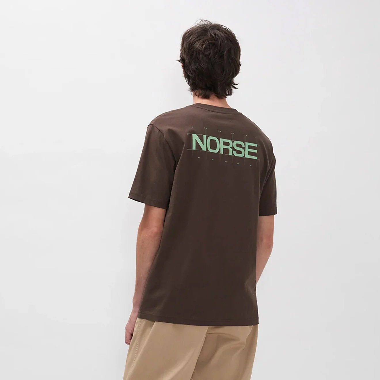 Norse Projects BST Back Print T-shirt Delicioso Brown - Image 5