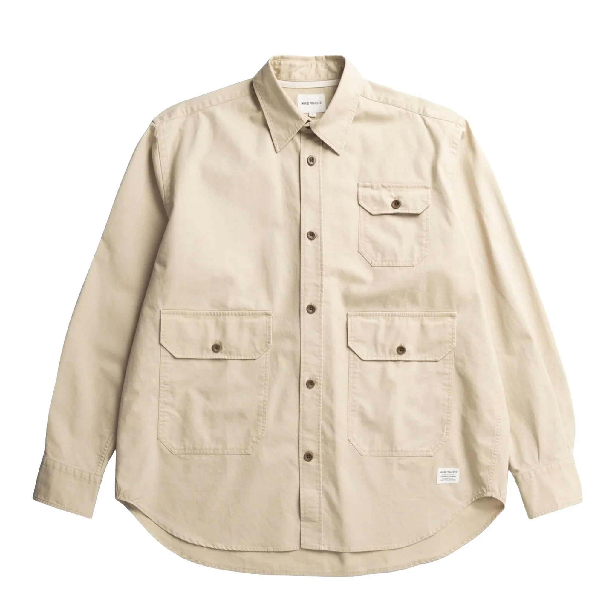 Norse Projects Espevik Faded Pigment Dyed Oversize Utility Shirt Tan