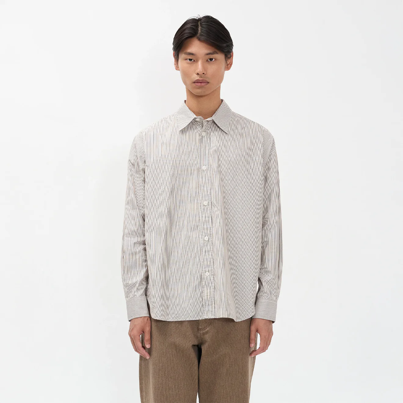 Norse Projects Espevik Fine Oversize Shirt Walnut - Image 3