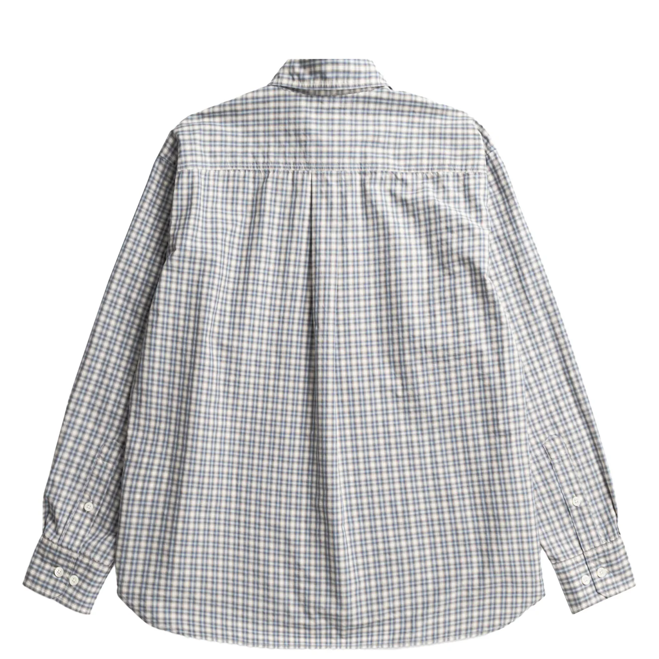 Norse Projects Falster Fine Check Oversize Shirt Cerulean - Image 2