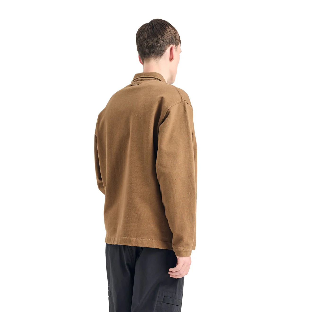 Norse Projects Fraser Relaxed Organic Loopback L/S Polo Oak - Image 6