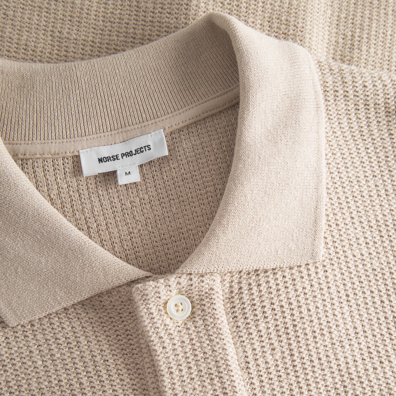 Norse Projects Gustav Crochet Jersey Shirt Oatmeal - Image 3