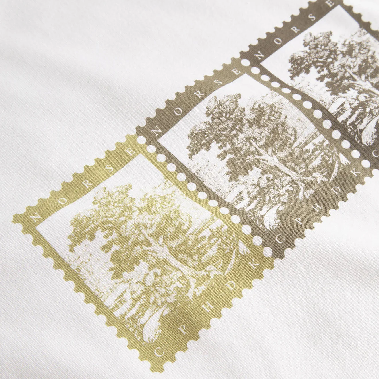 Norse Projects Holger Post Stamp Print T-Shirt White - Image 2