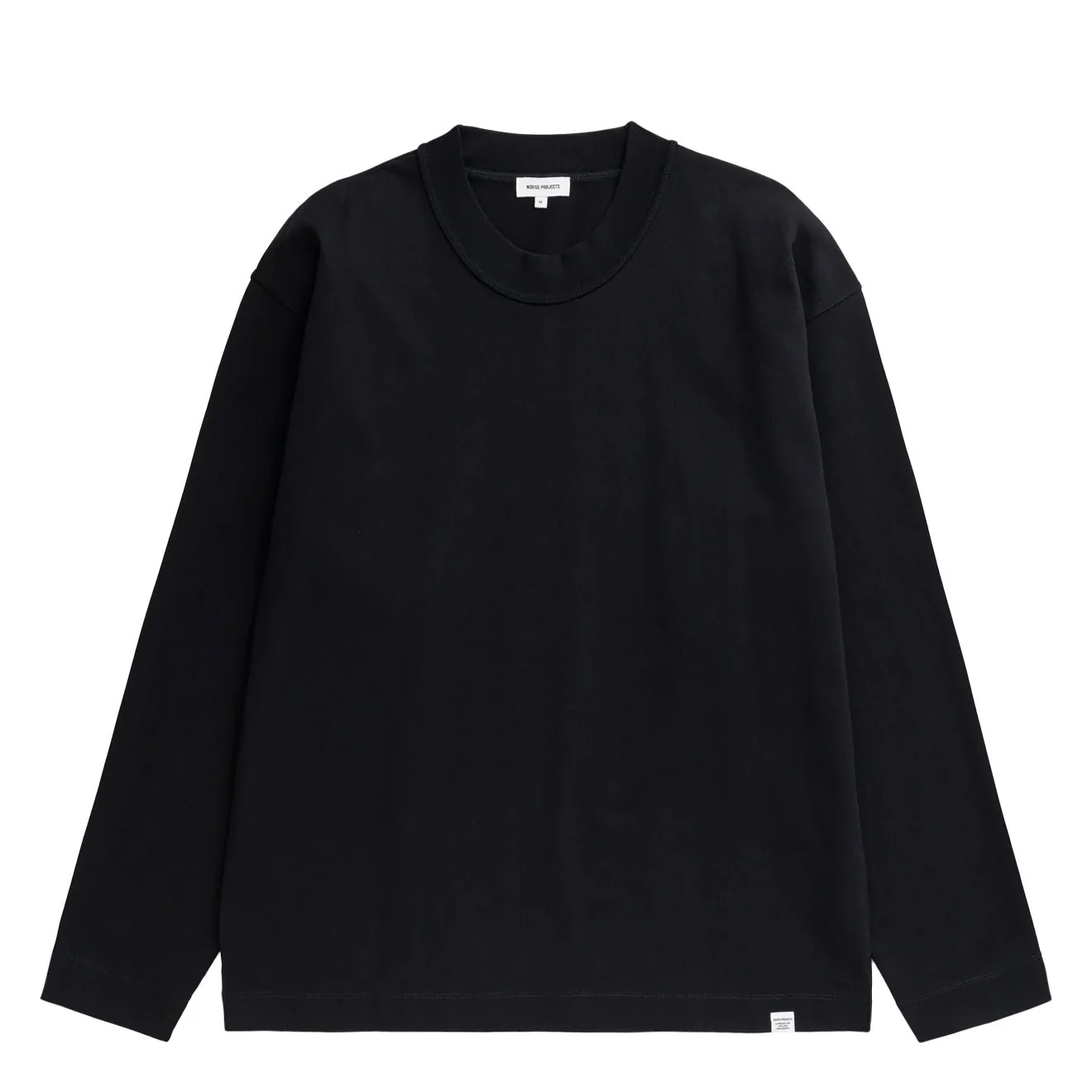 Norse Projects Isefjord Compact Cotton LS T-shirt Black
