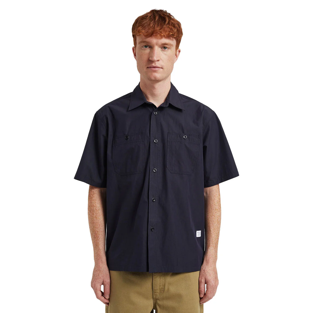 Norse Projects Ivan Tech Poplin SS Shirt Dark Navy - Image 4