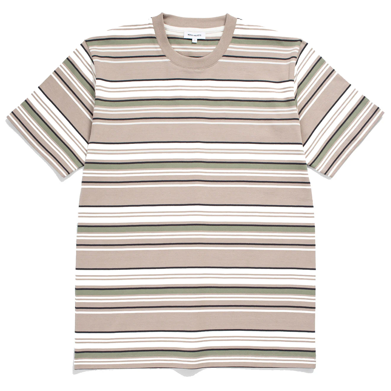 Norse Projects Johannes Weekend Stripe SS T-Shirt Light Khaki