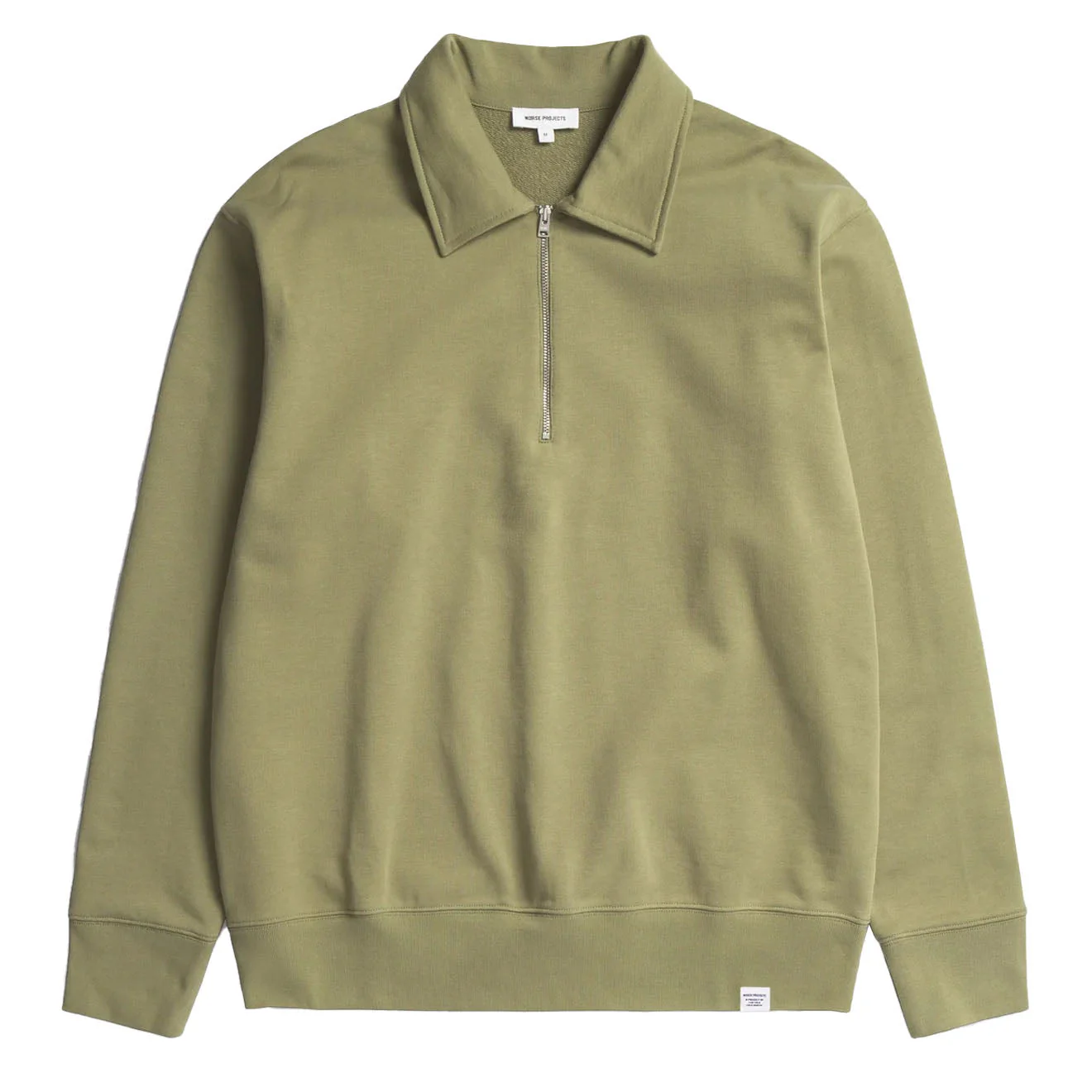 Norse Projects Ketel Relaxed Organic Half Zip Moss Green