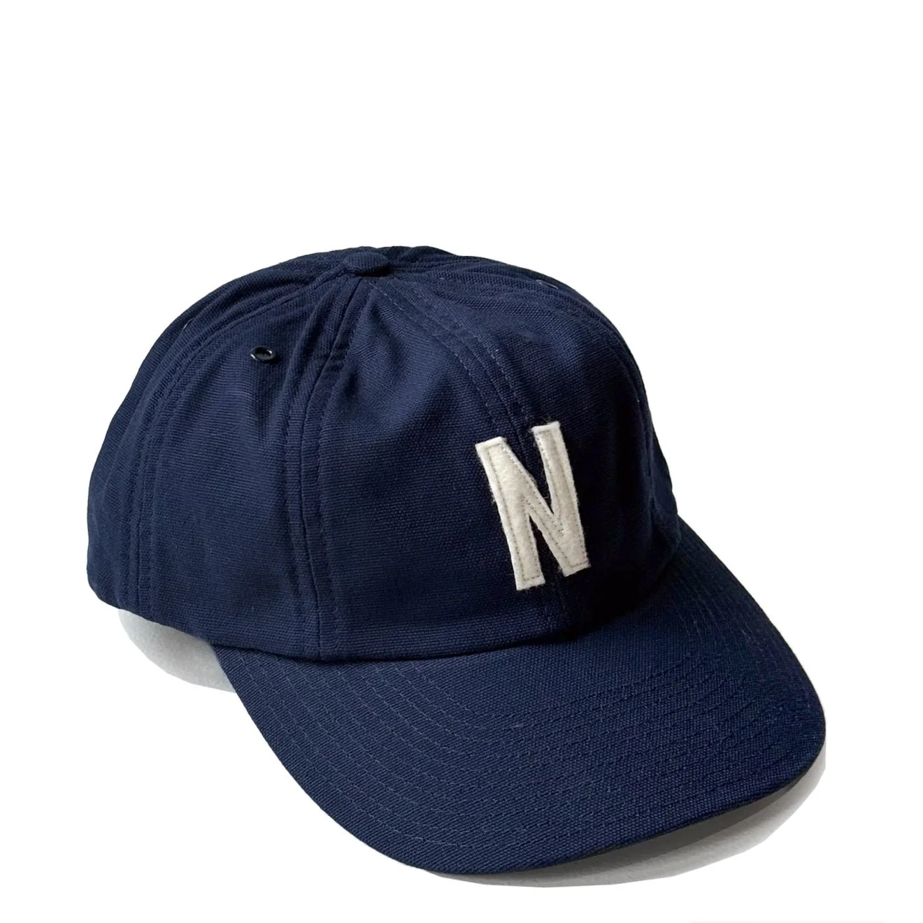 Norse Projects Light Canvas Felt N 8 Panel Cap Dark Navy