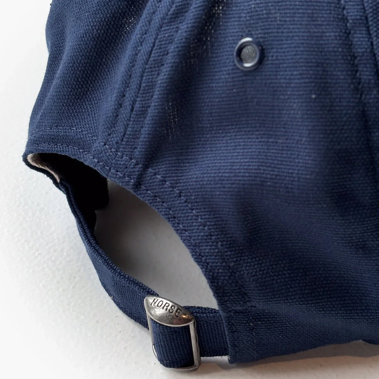 Norse Projects Light Canvas Felt N 8 Panel Cap Dark Navy - Image 4