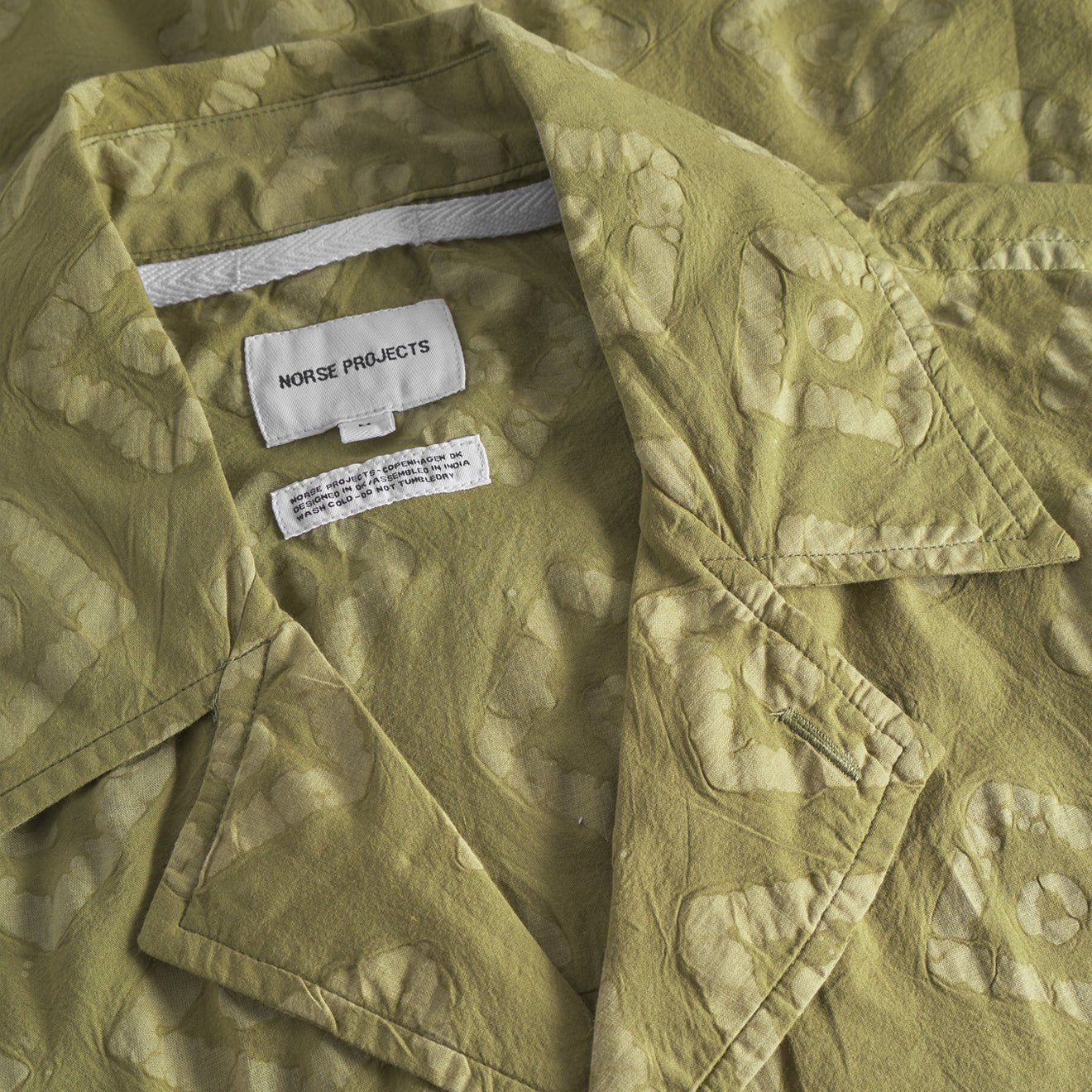 Norse Projects Mads Batik SS Shirt Moss Green - Image 3