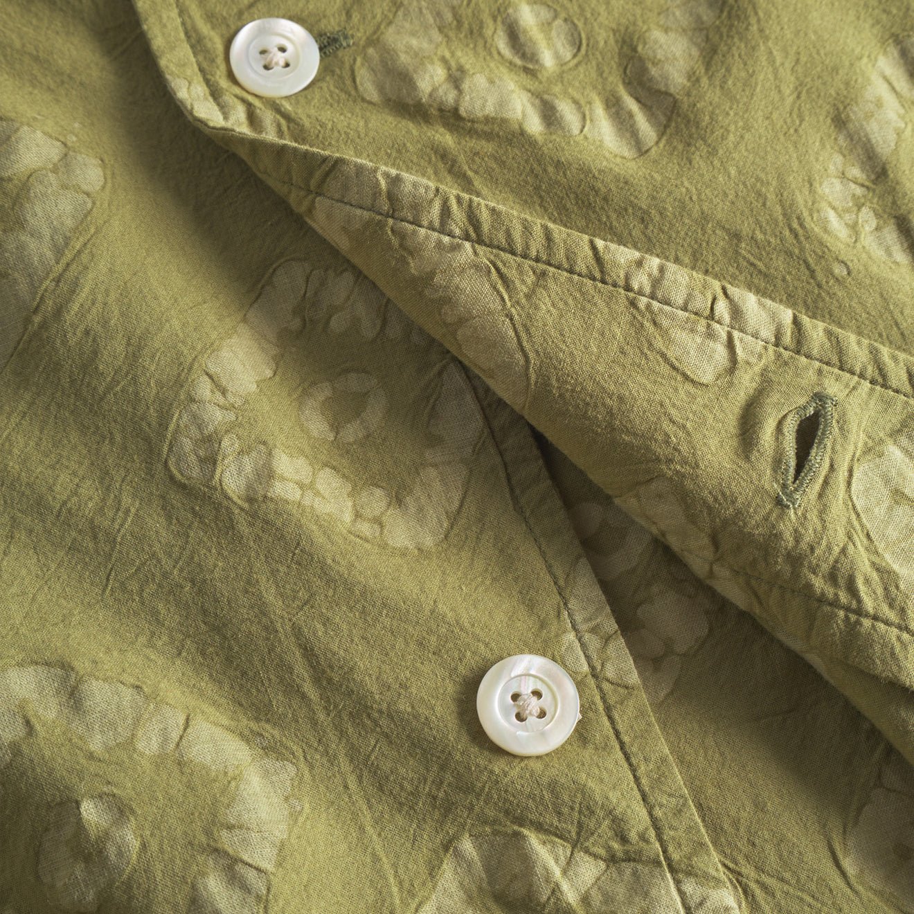 Norse Projects Mads Batik SS Shirt Moss Green - Image 4