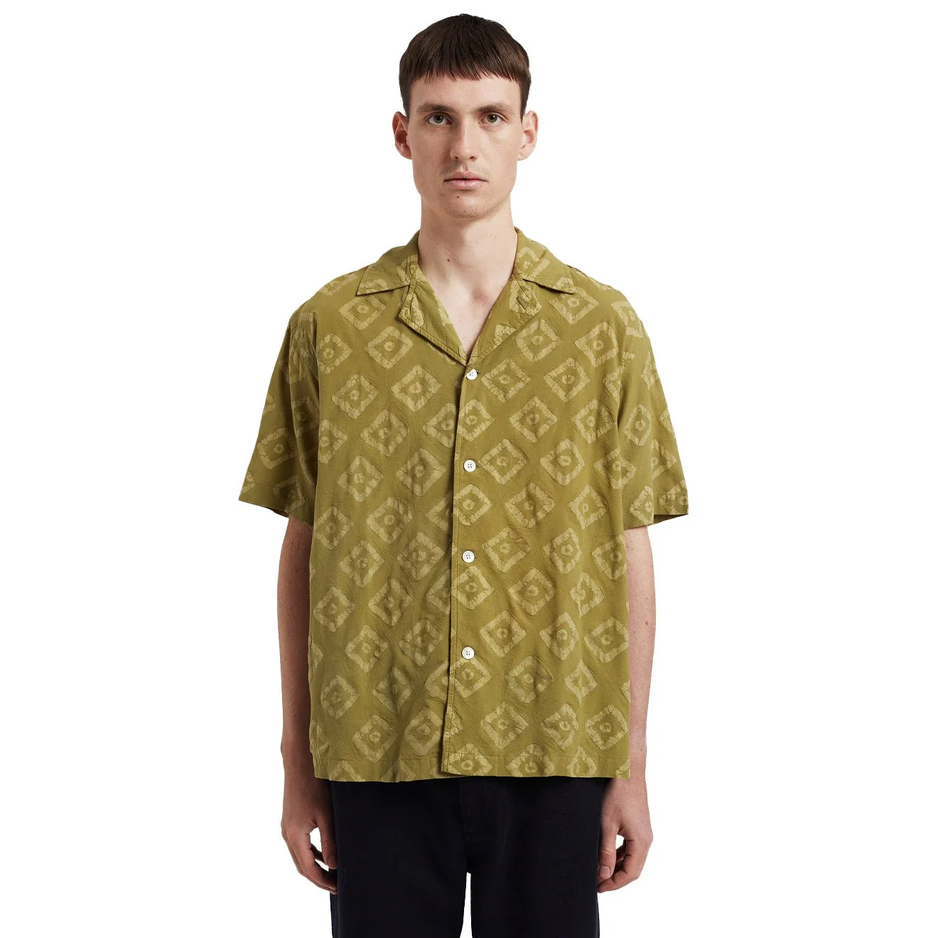Norse Projects Mads Batik SS Shirt Moss Green - Image 5