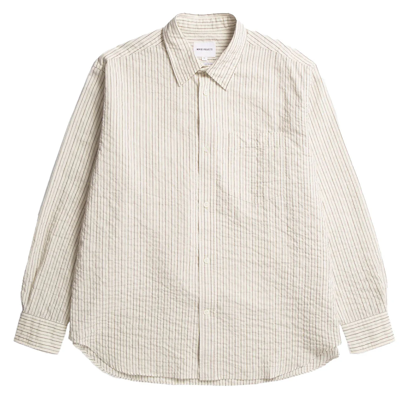 Norse Projects Mo Oversized Striped Shirt Chestnut
