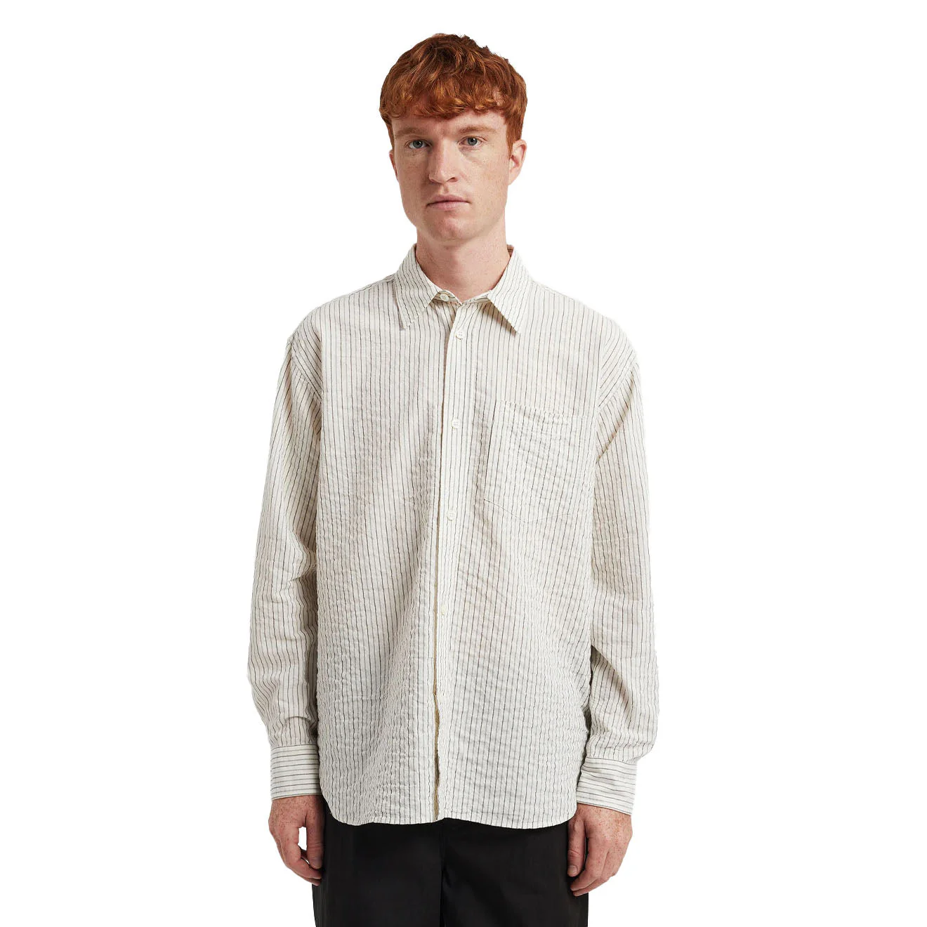Norse Projects Mo Oversized Striped Shirt Chestnut - Image 4