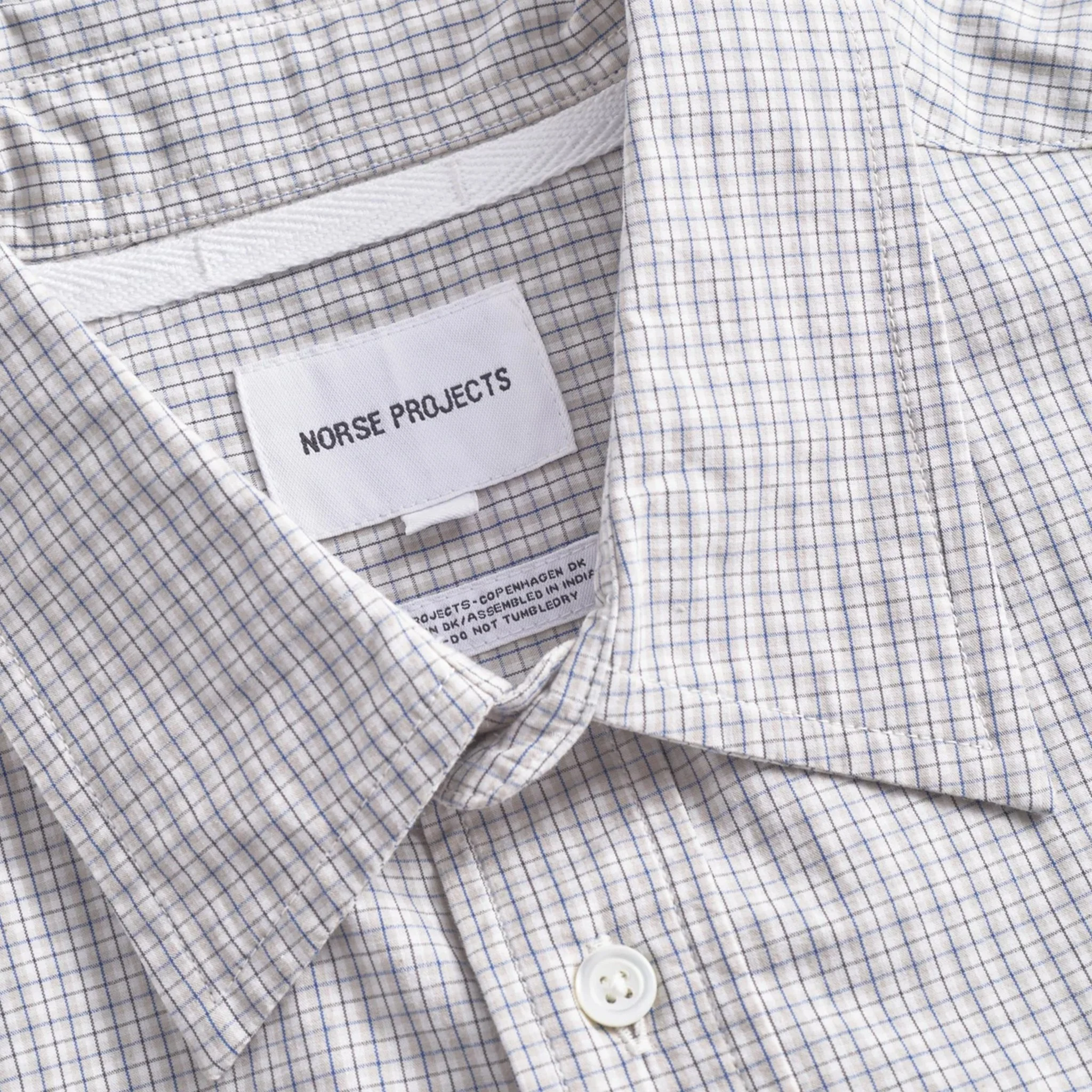 Norse Projects Ole Oversize Poplin Check Shirt Oatmeal - Image 3
