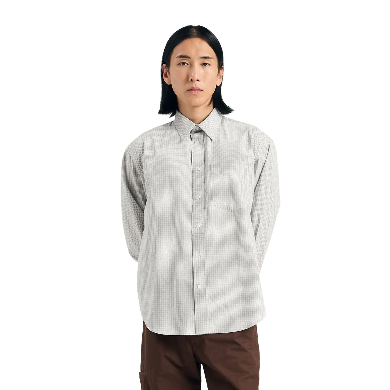 Norse Projects Ole Oversize Poplin Check Shirt Oatmeal - Image 6