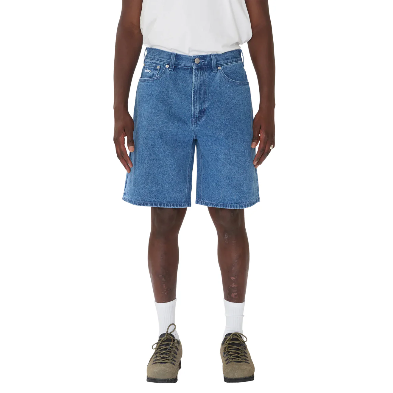 Obey Bigwig Denim Carpenter Short Light Indigo - Image 3