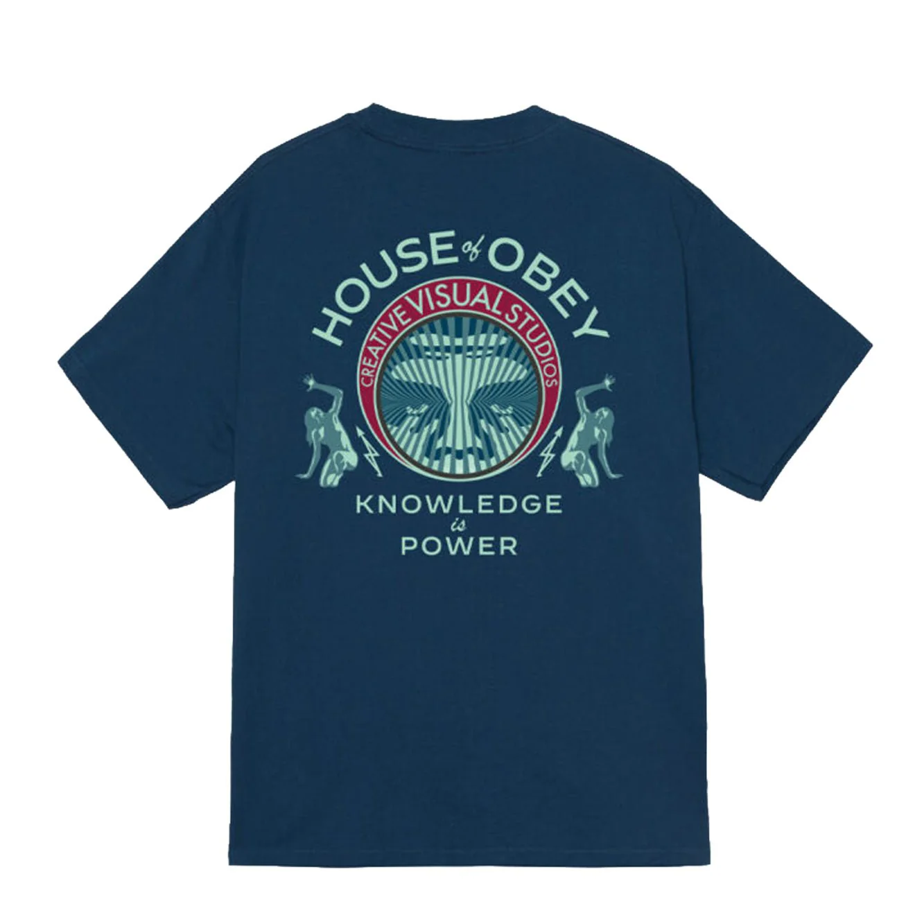 Obey Knowledge Is Power T-Shirt Harbour Blue - Image 2
