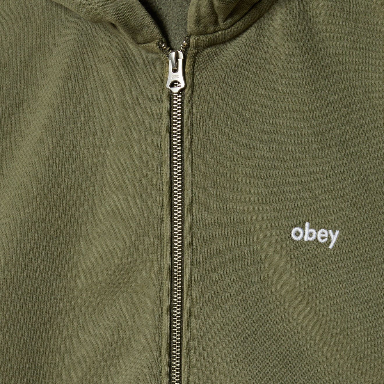 Obey Lowercase Pigment Zip Hood Pigment Deep Lichen Green - Image 3