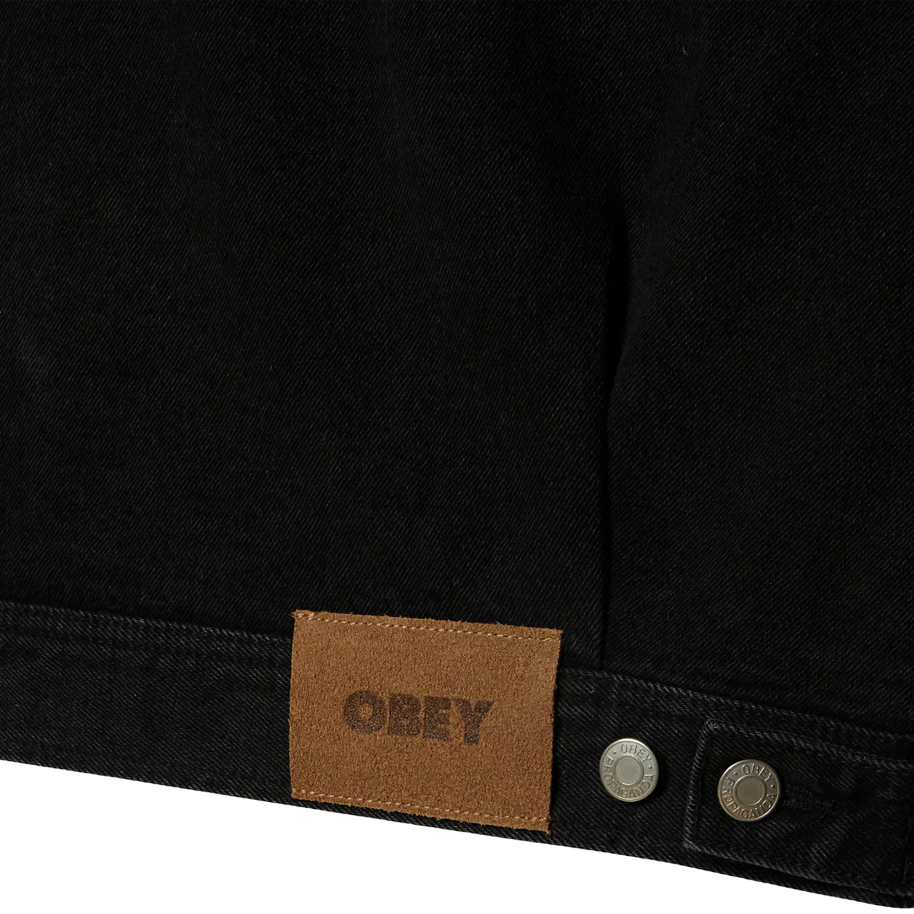 Obey Opena Denim Jacket Faded Black - Image 4