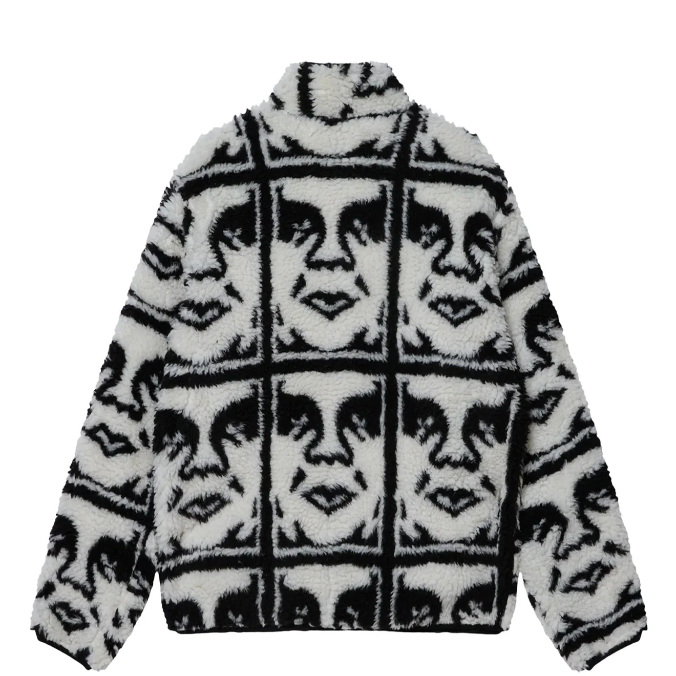 Obey Repeated Icon Sherpa Jacket Black Multi - Image 2
