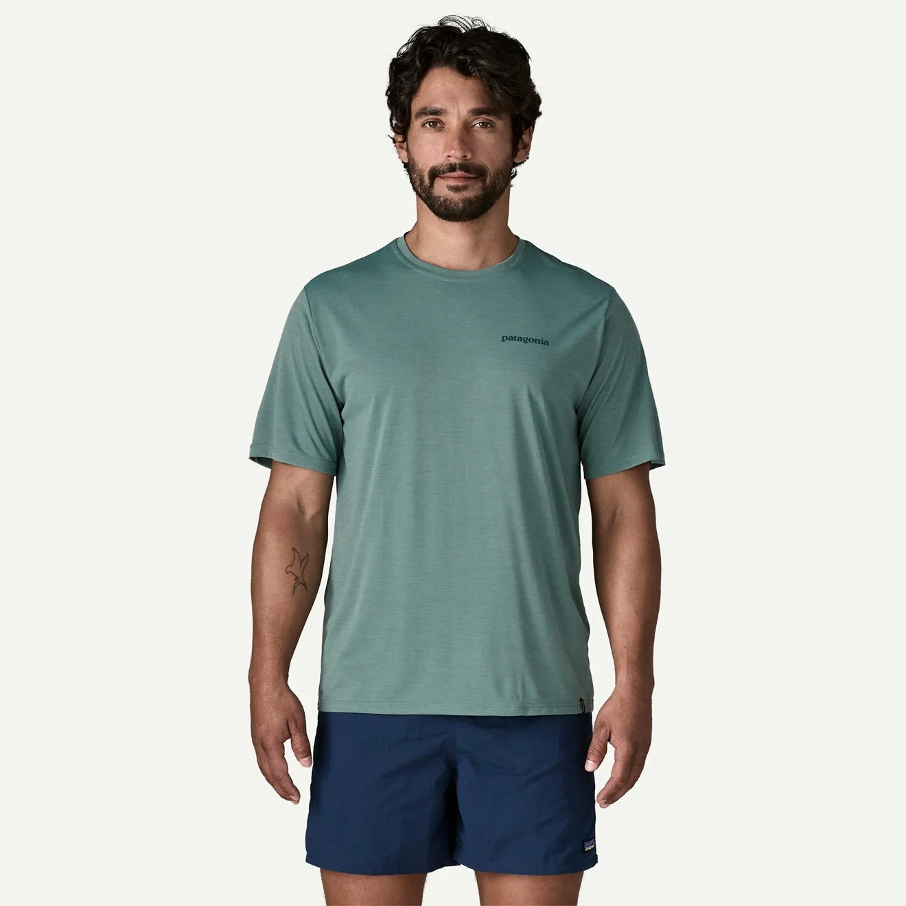 Patagonia Cap Cool Daily Shirt Boardshort Logo Dyno White - Image 3