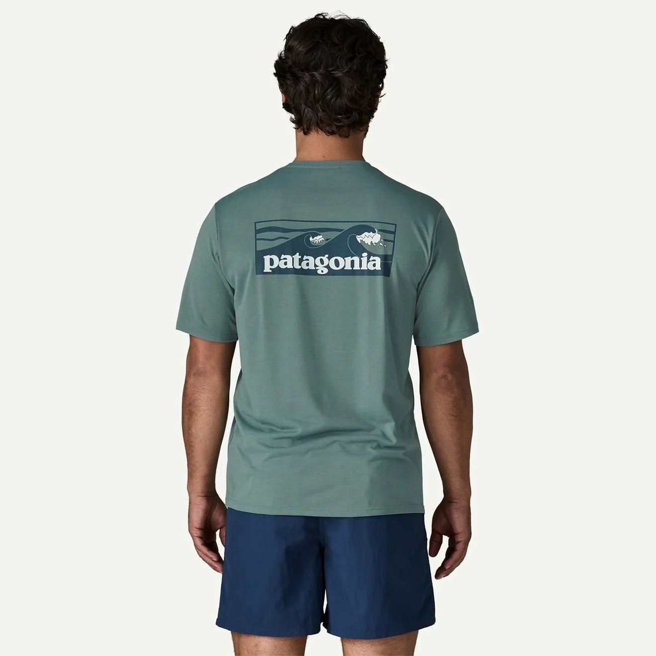 Patagonia Cap Cool Daily Shirt Boardshort Logo Dyno White - Image 4