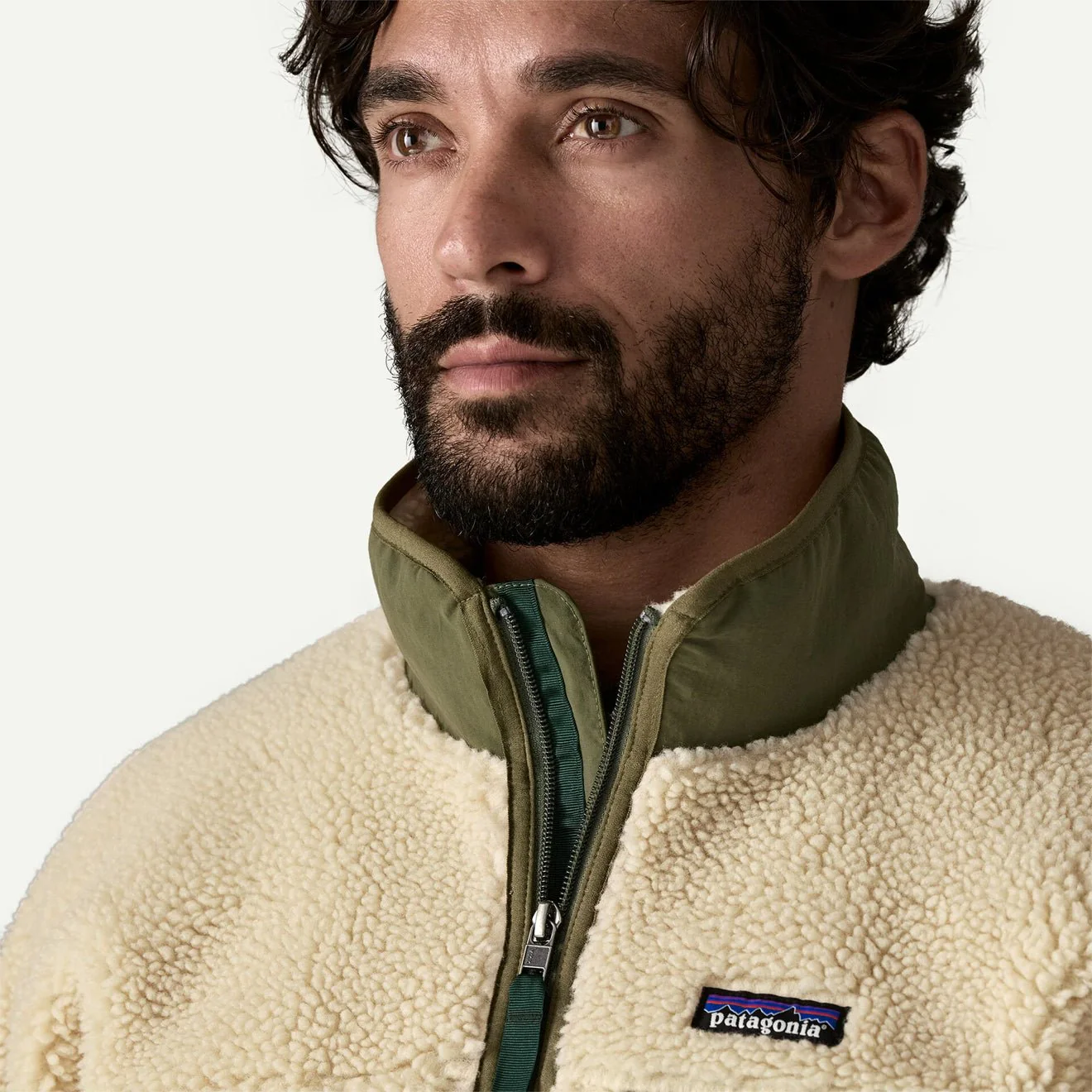 Patagonia Classic Retro-X Fleece Jacket Dark Natural w/Basin Green - Image 5