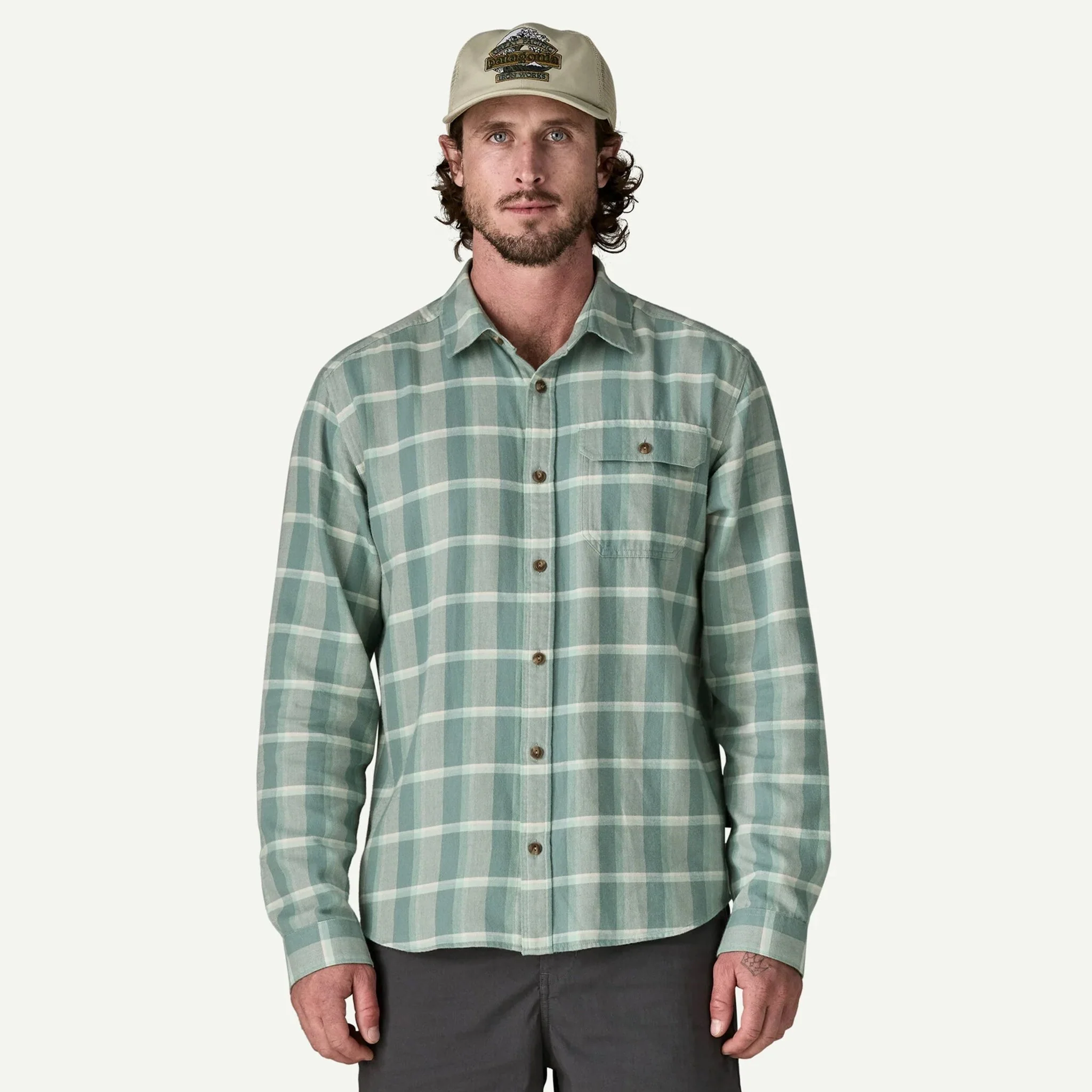 Patagonia L/S LW Fjord Flannel Shirt Prime Shore Blue - Image 2