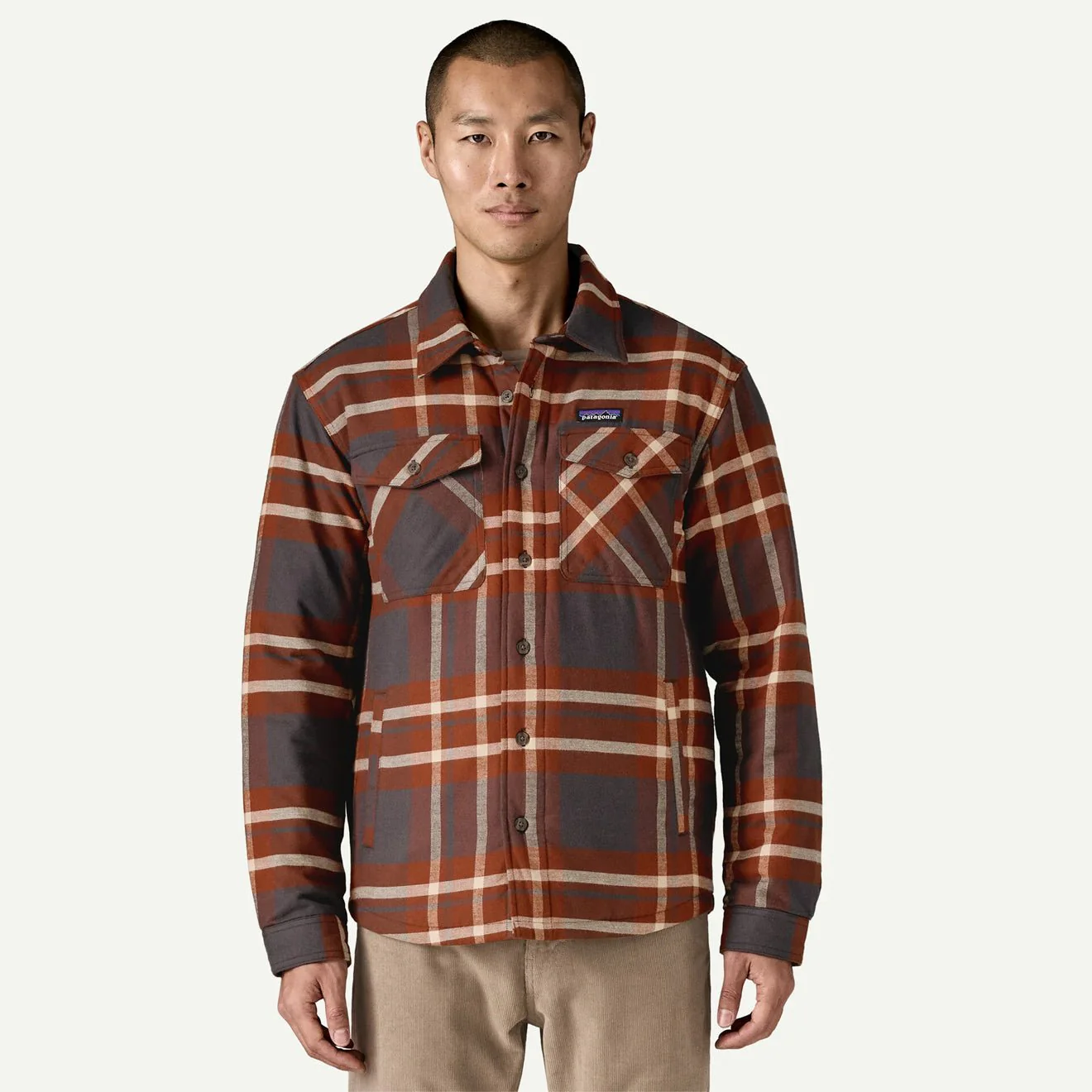Patagonia Lightweight Insulated Fjord Flannel Shirt Ashore Old Growth Green - Image 2