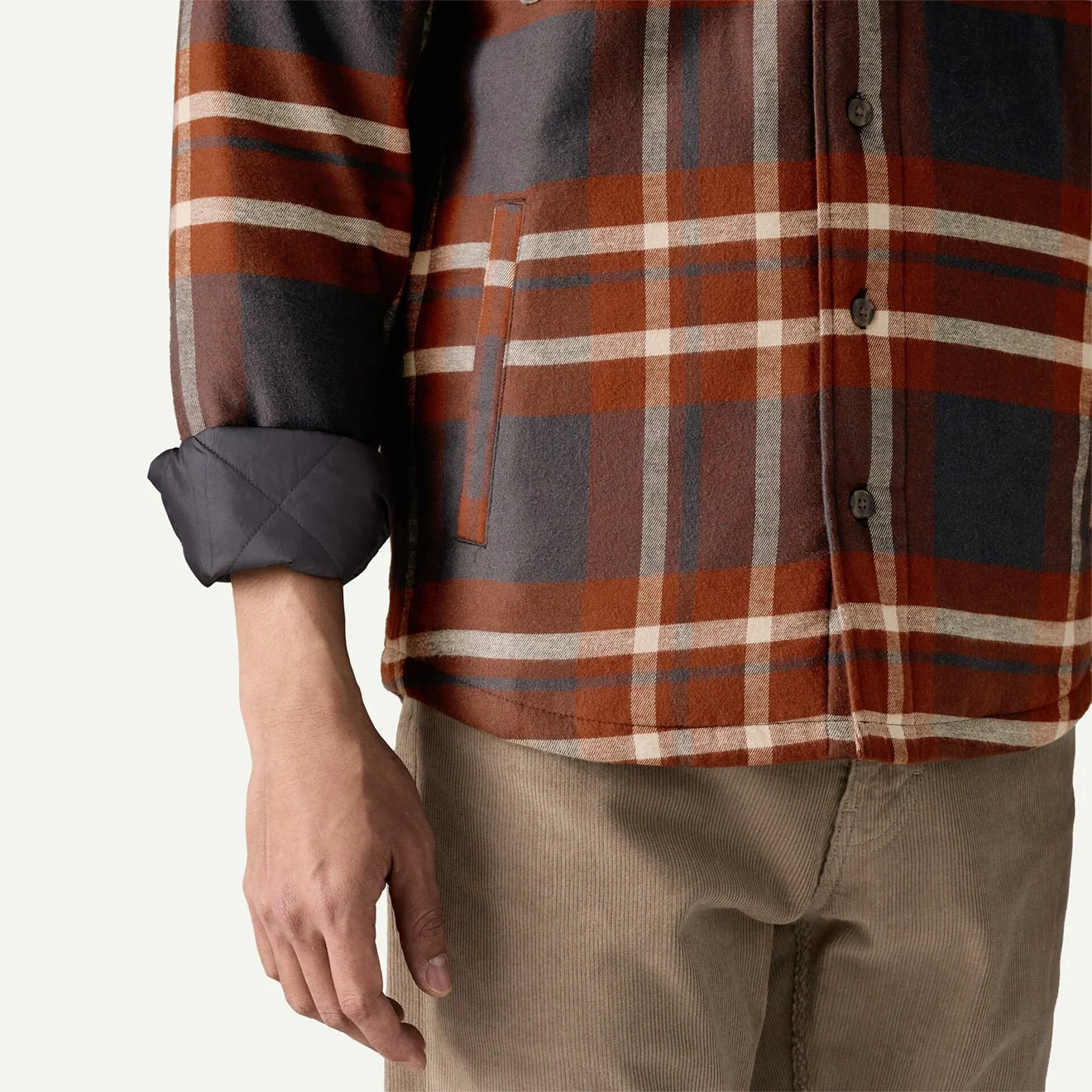 Patagonia Lightweight Insulated Fjord Flannel Shirt Ashore Old Growth Green - Image 3