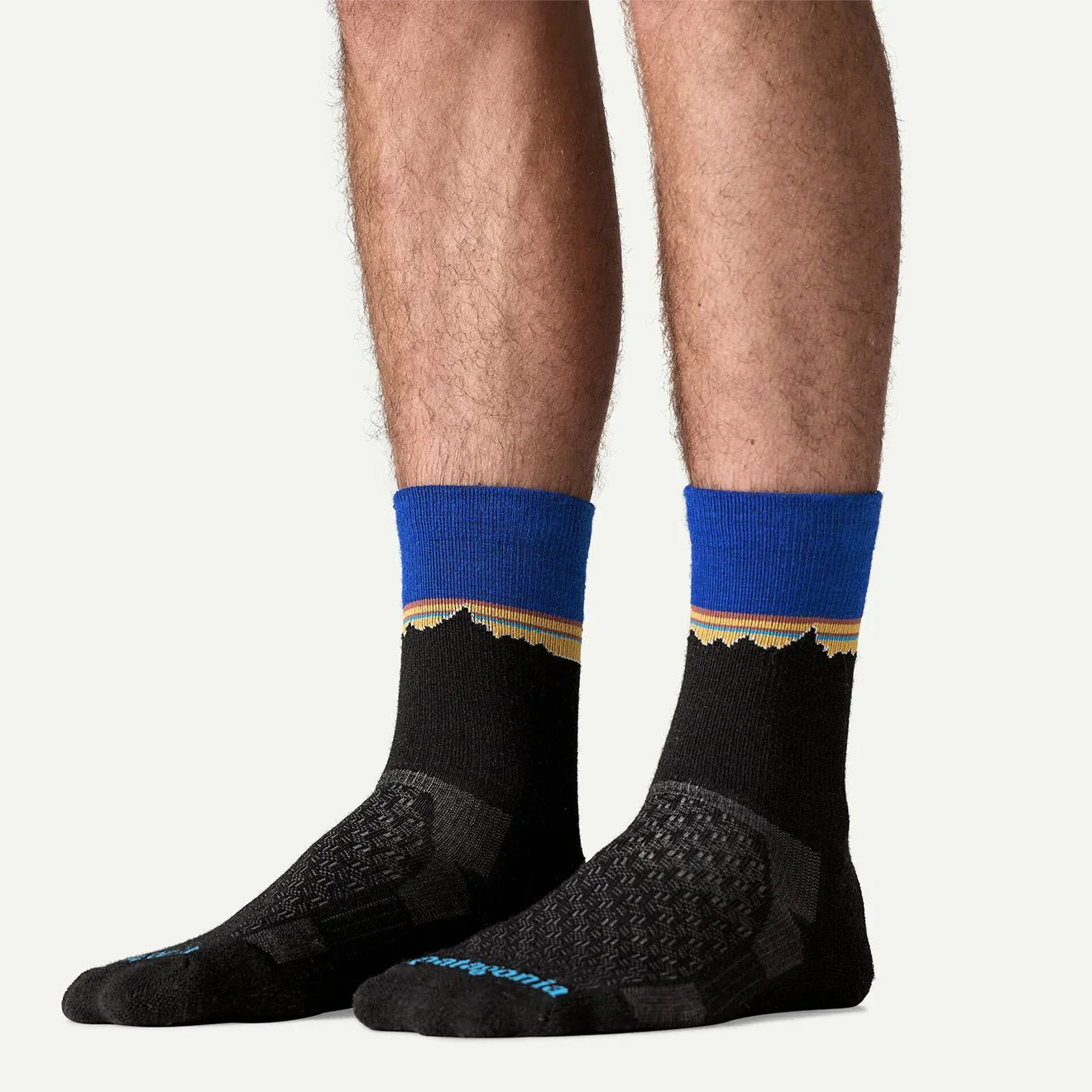 Patagonia Merino Wool Blend Crew Socks Classic Fitz Roy Viking Blue - Image 2
