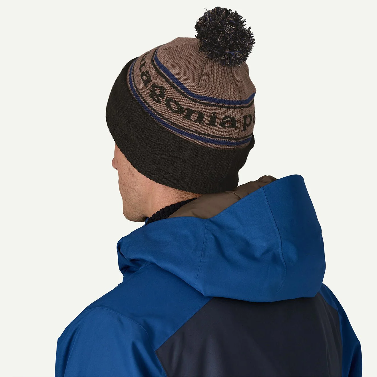 Patagonia Powder Town Beanie Park Stripe Marlow Brown - Image 3
