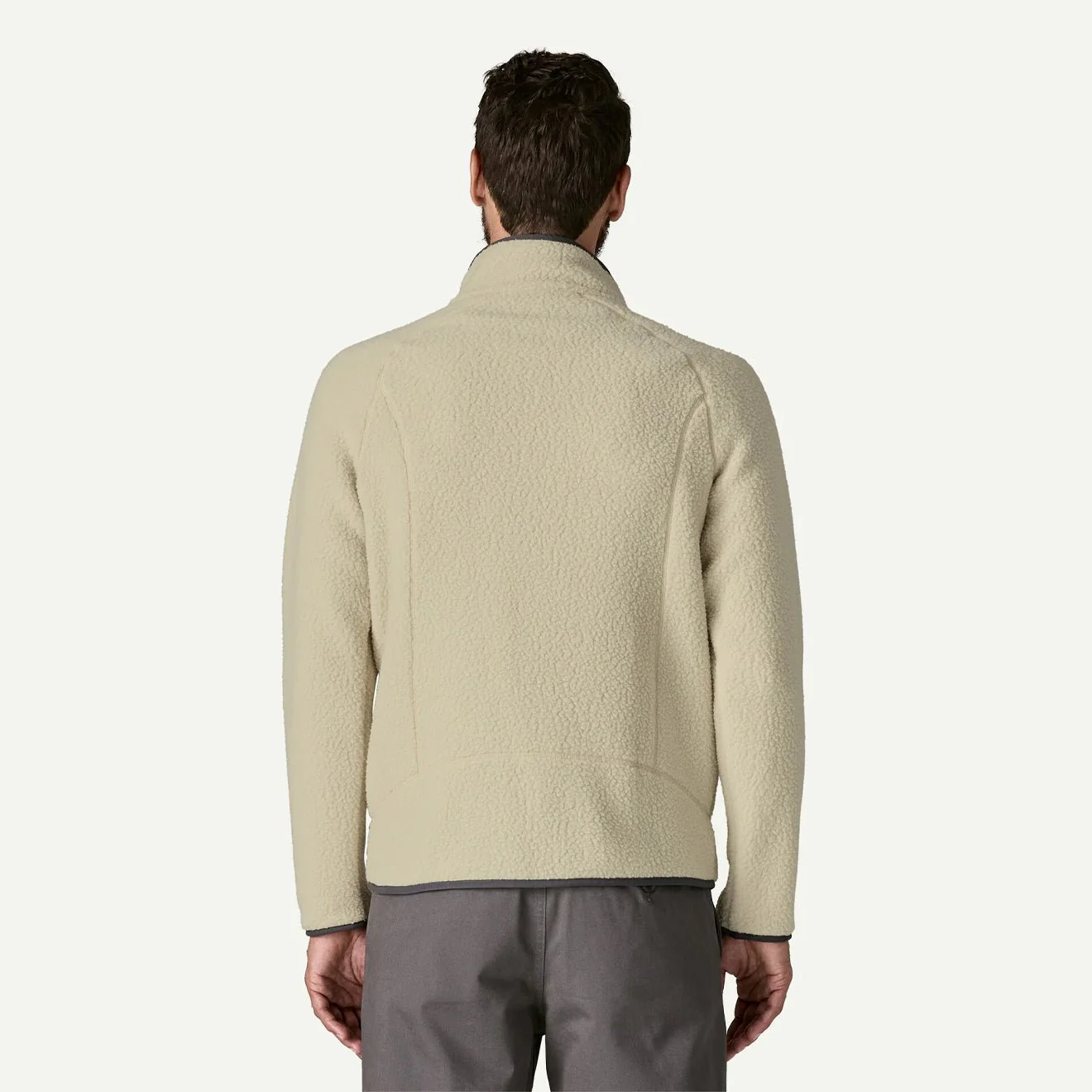 Patagonia Retro Pile Fleece Jacket Pelican w/Smolder Blue - Image 3