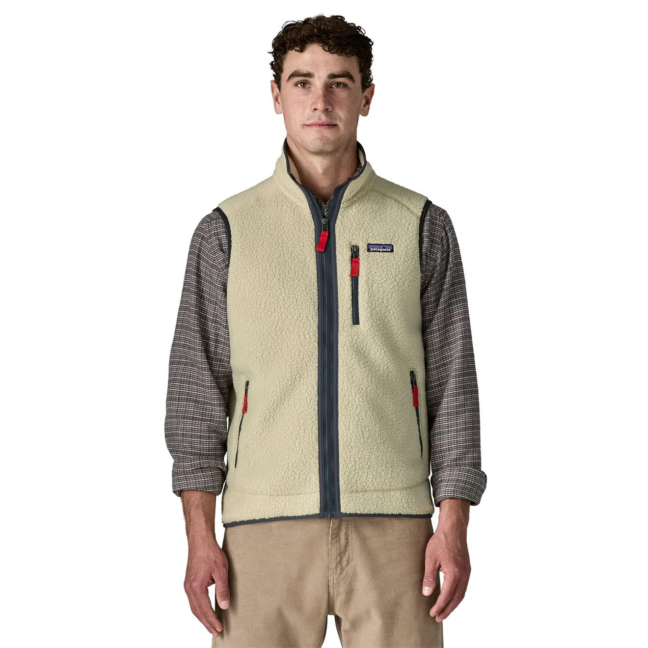 Patagonia Retro Pile Fleece Vest Pelican w/Smolder Blue - Image 2