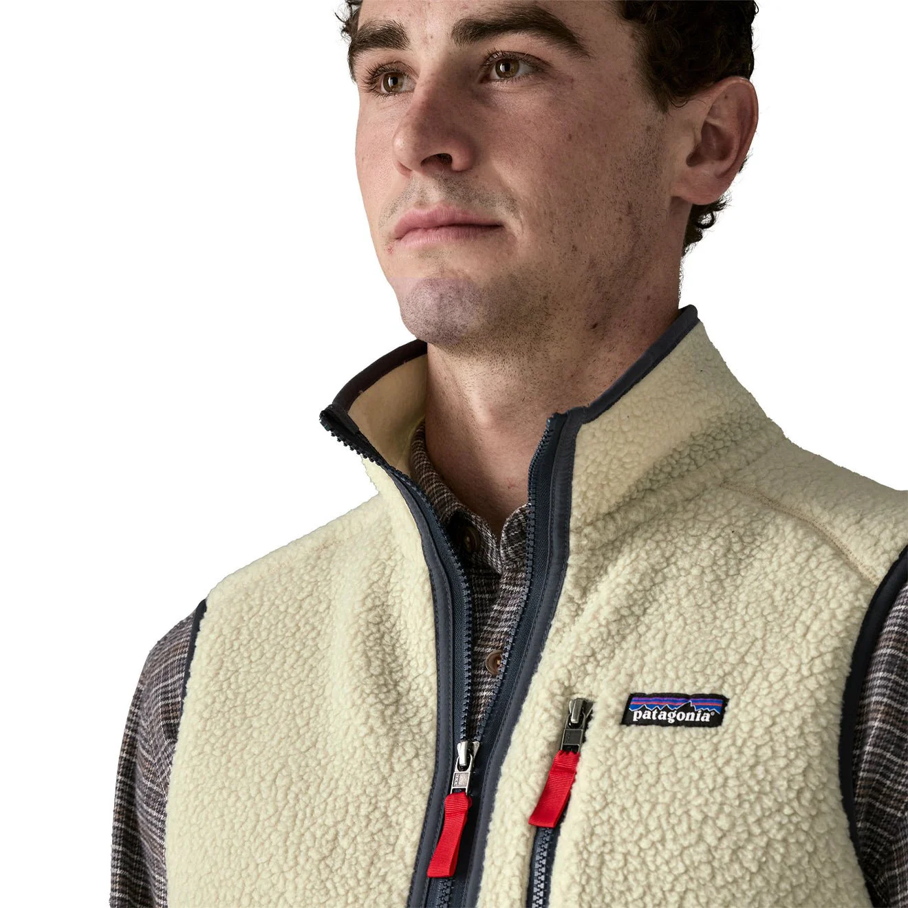 Patagonia Retro Pile Fleece Vest Pelican w/Smolder Blue - Image 4