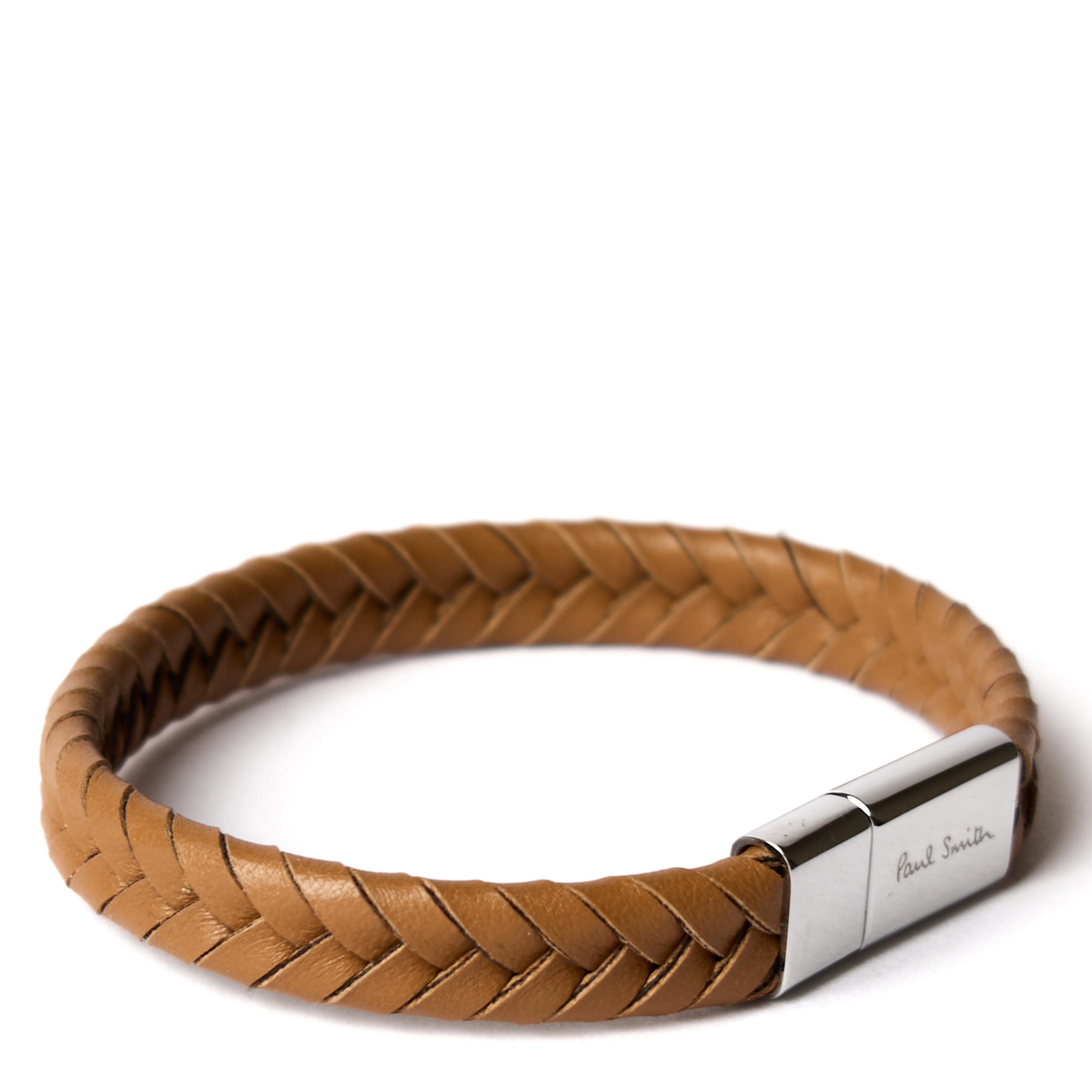 Paul Smith Braided Leather Bracelet Tan - Image 3